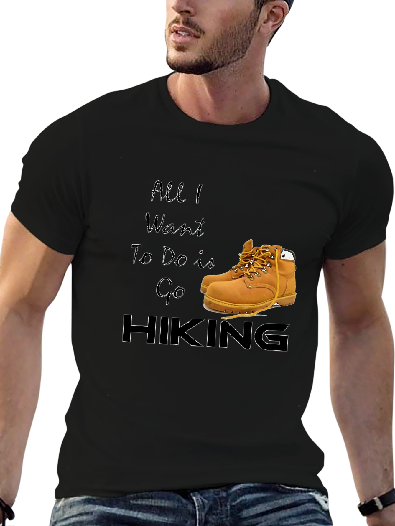 Black Hiking Lover's T-Shirt - Adventure Awaits! view 6