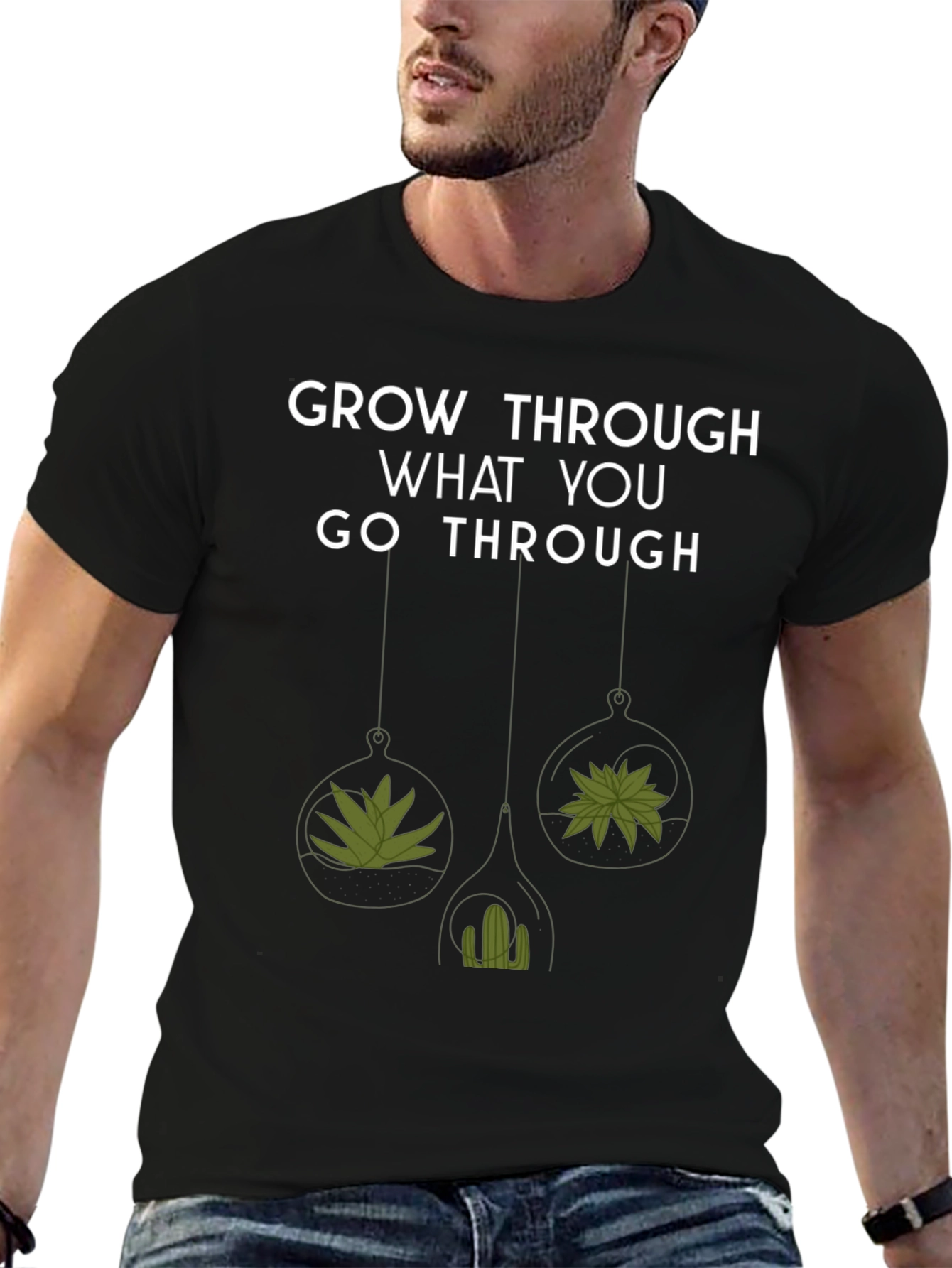 Black Grow Through What You Go Through Tee view 6