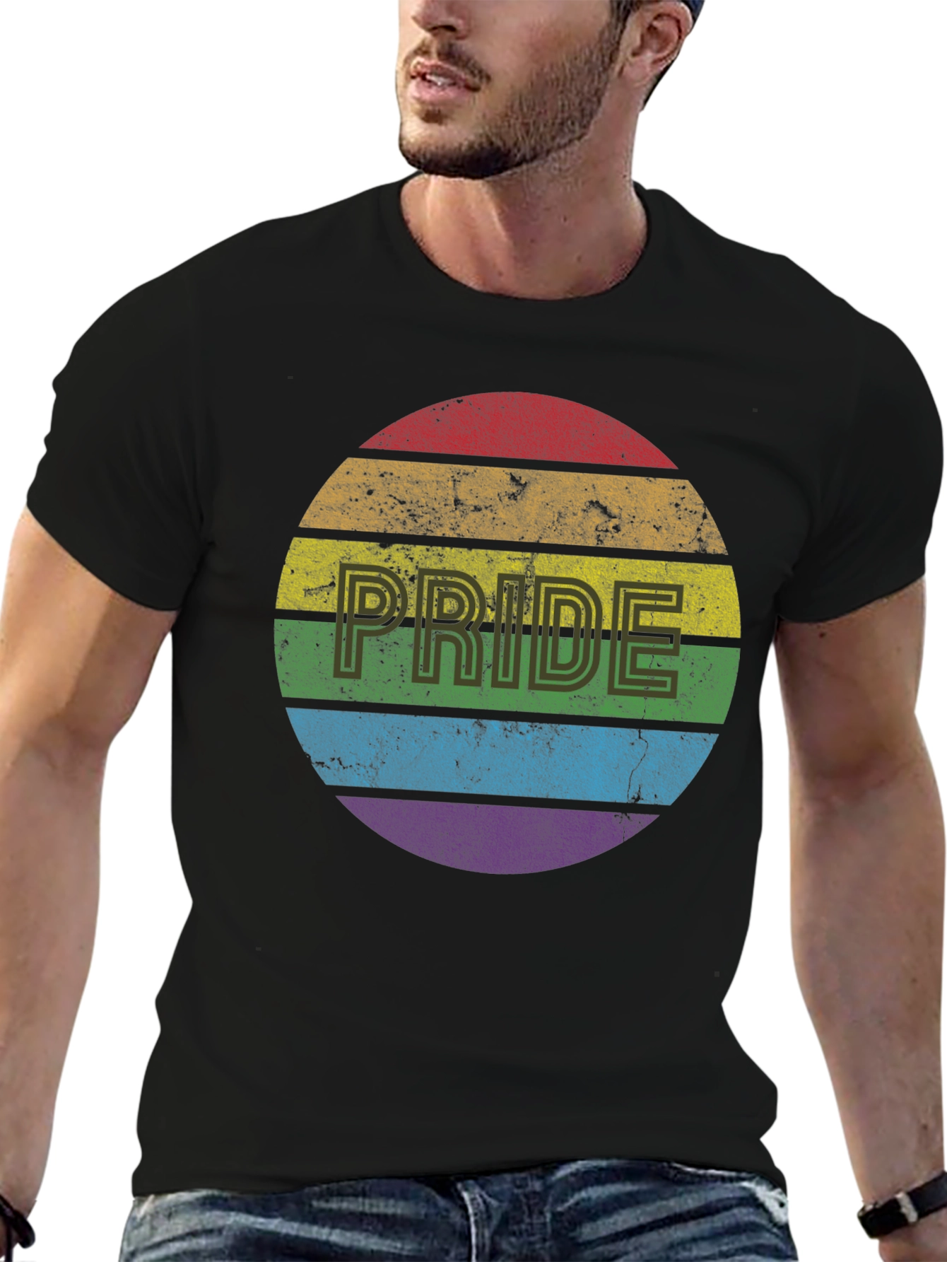 Black Pride Rainbow T-Shirt - Men's Graphic Tee view 6