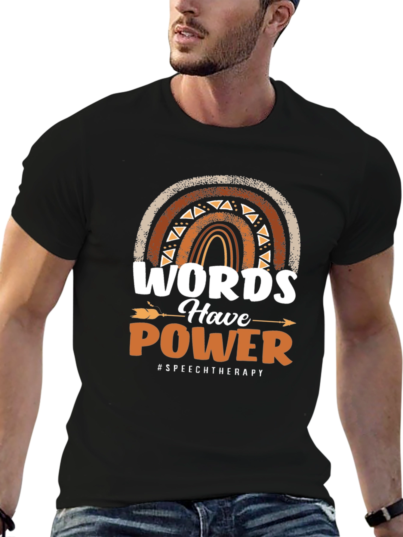 Black Words Have Power Speech Therapy T-Shirt view 6