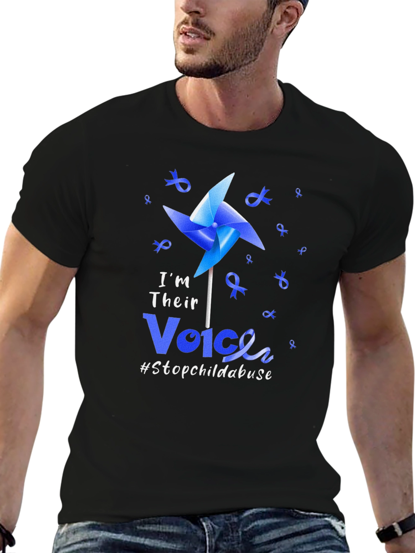 I'm Their Voice Stop Child Abuse Awareness T-Shirt - 6