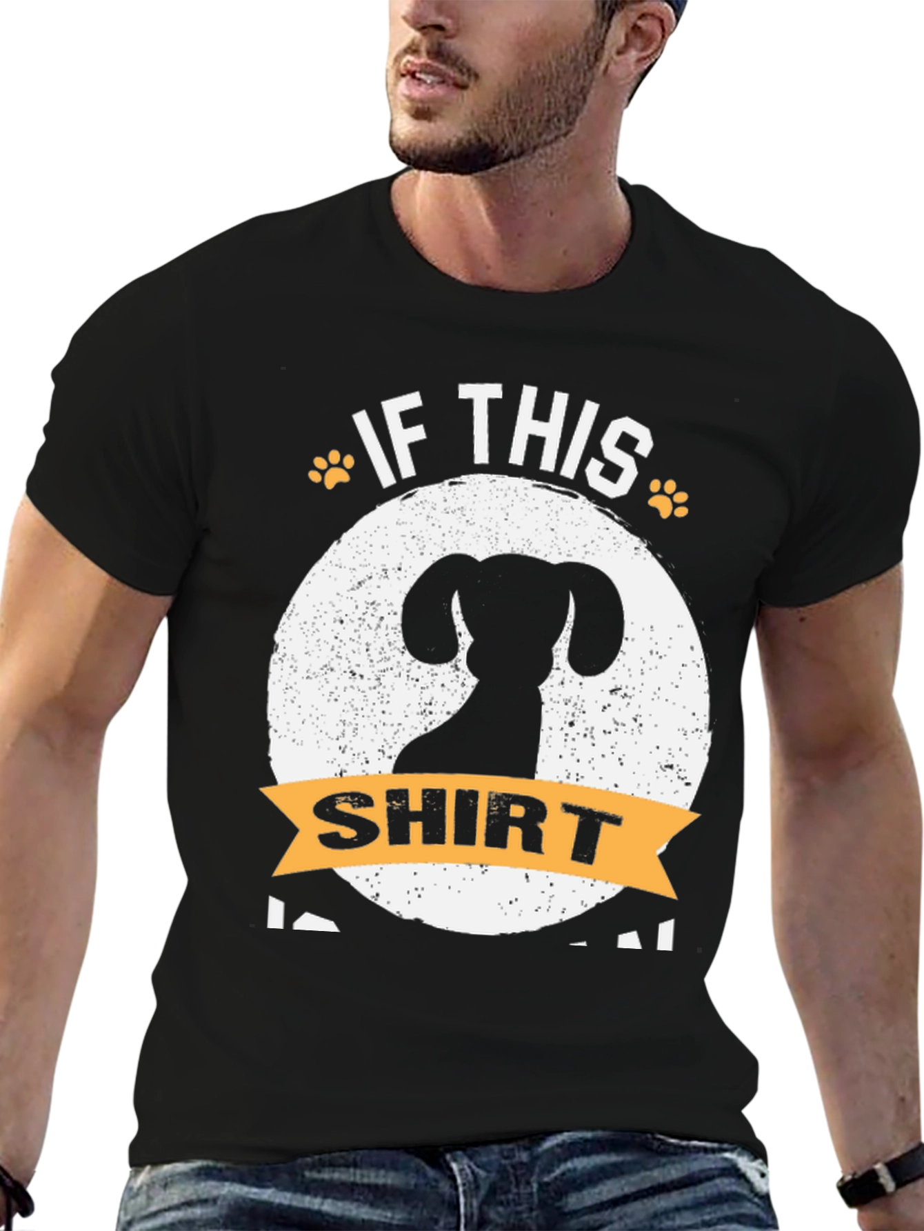 Black Dachshund T-Shirt - If This Shirt I Will Pet That Dog view 6