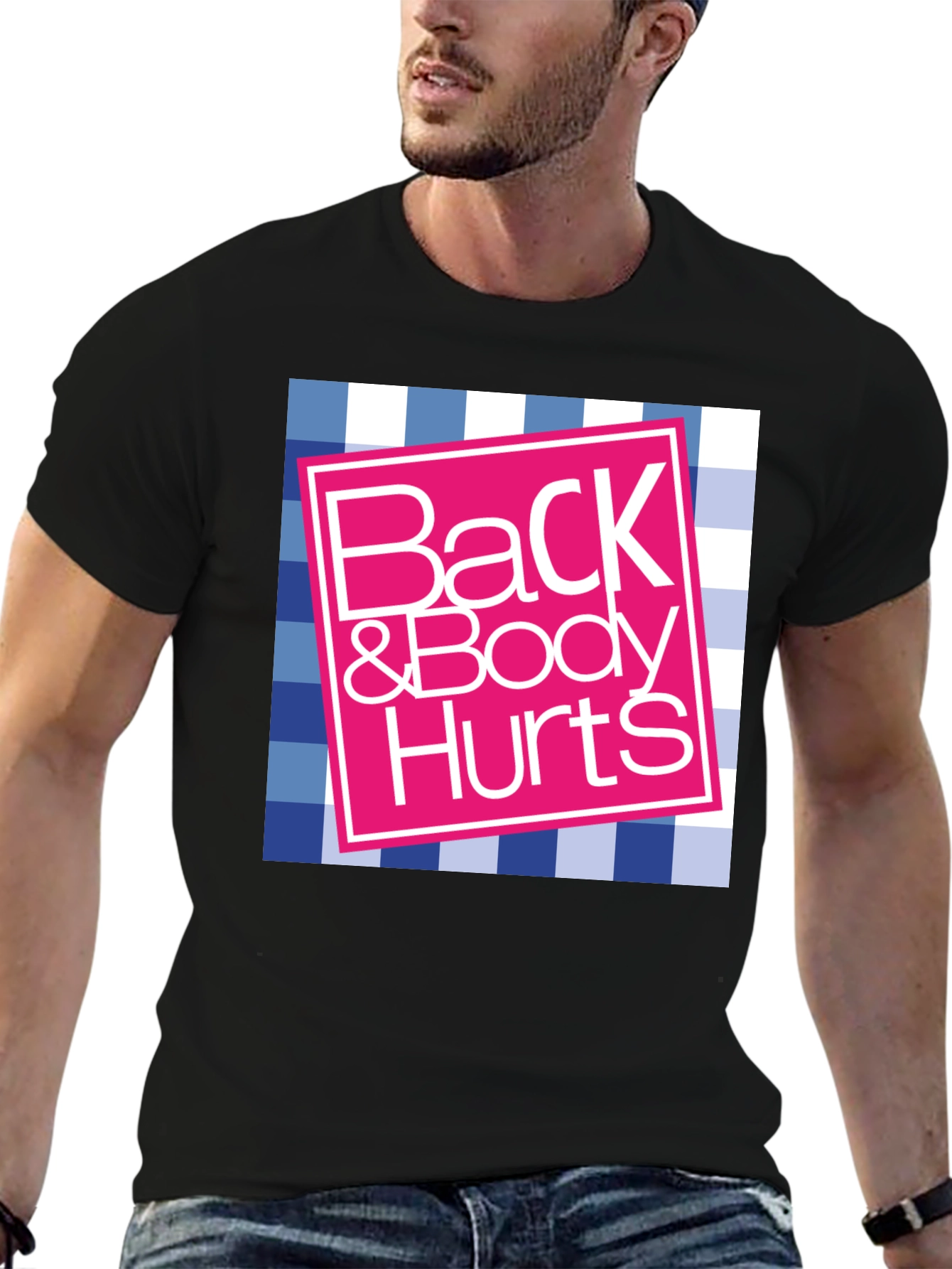 Black Back & Body Hurts Graphic Tee view 6
