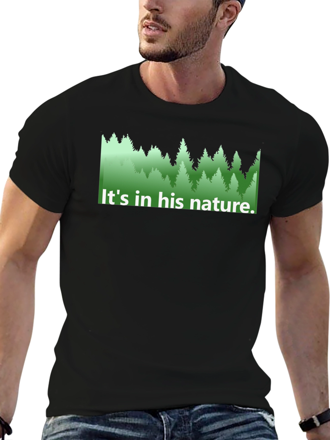 Black Nature Lover's Tee - "It's in his nature." view 6