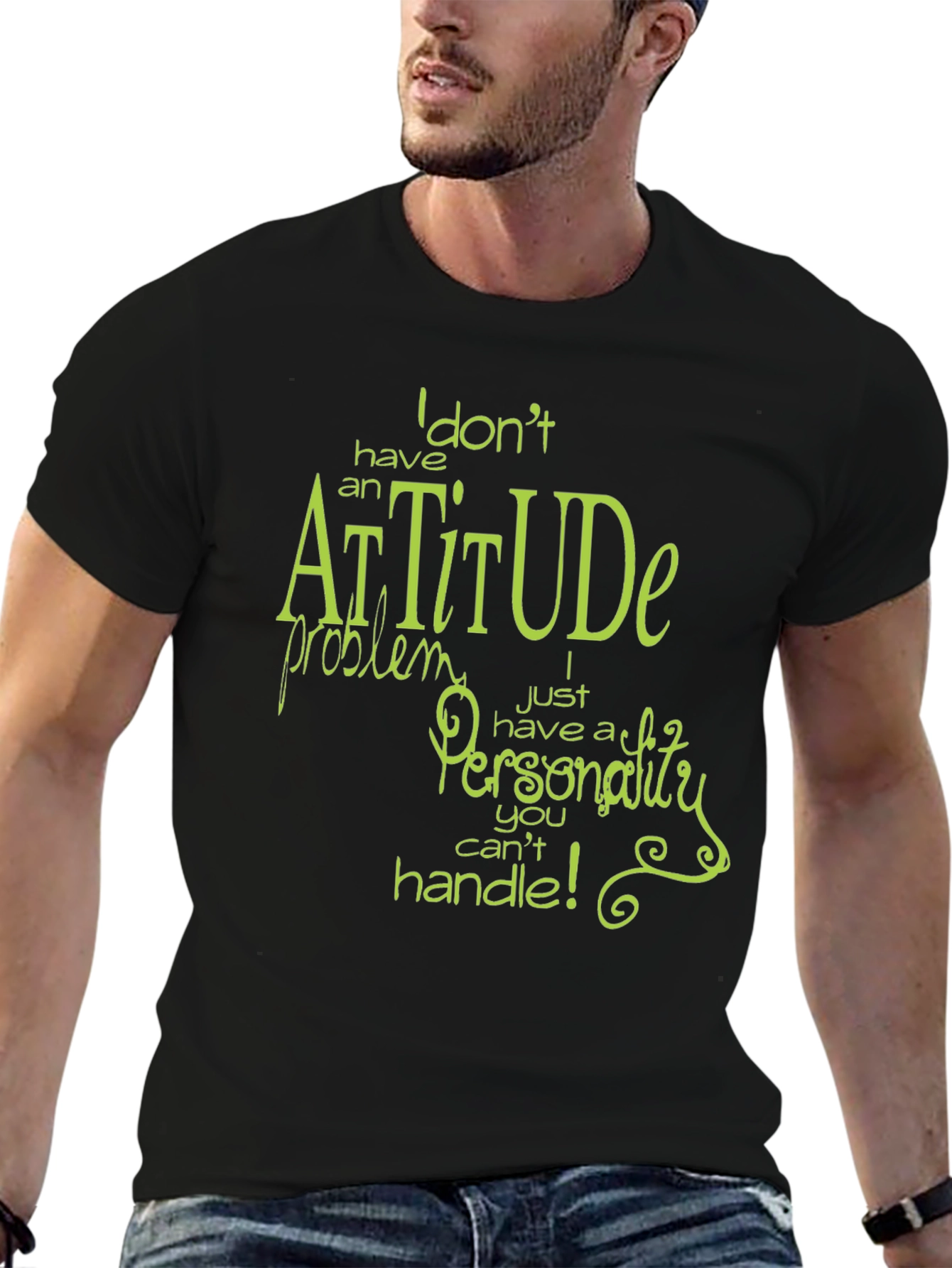 Black Sarcastic Attitude Funny Graphic Tee view 6