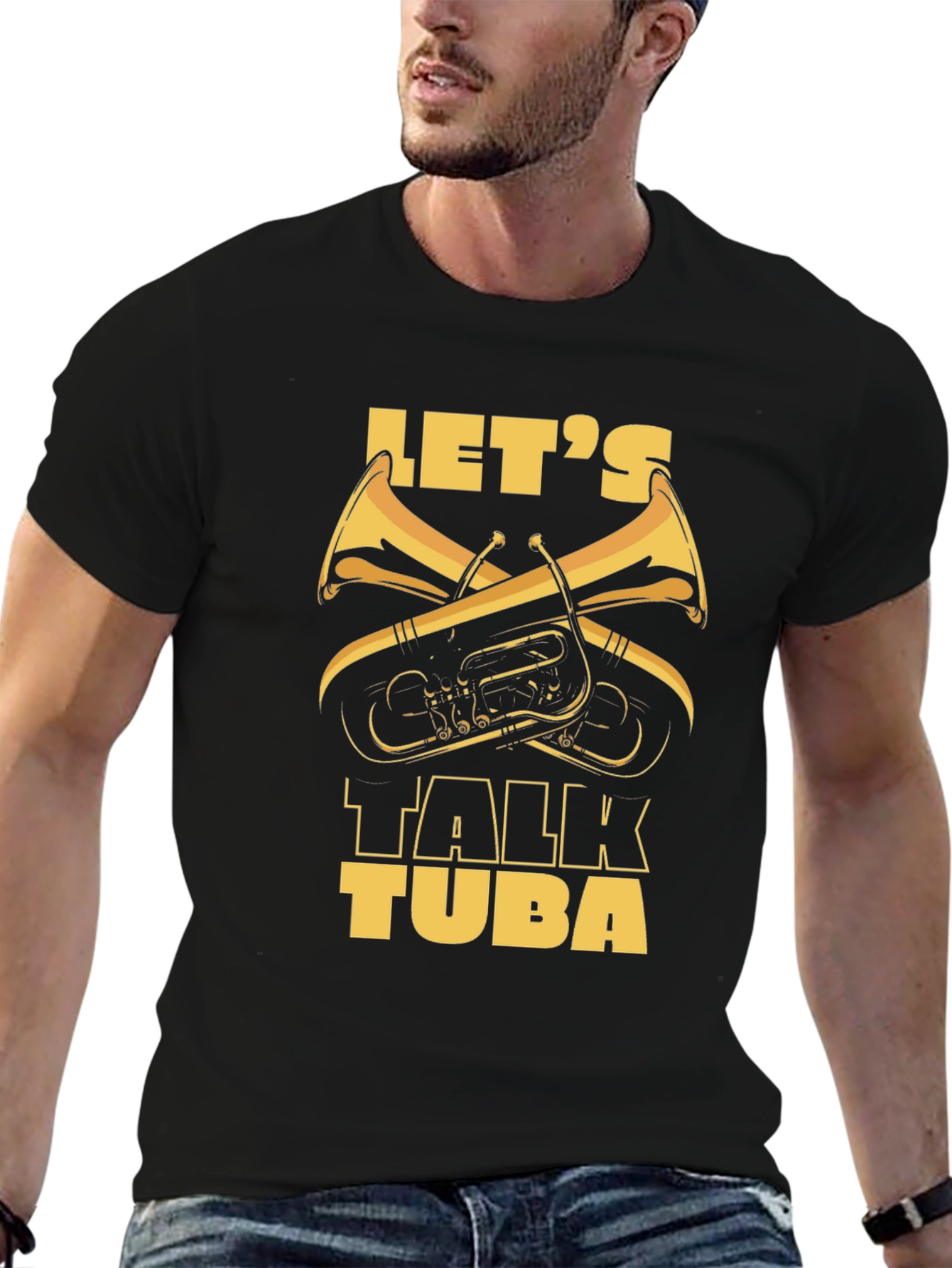 Black Let's Talk Tuba Graphic Tee view 6