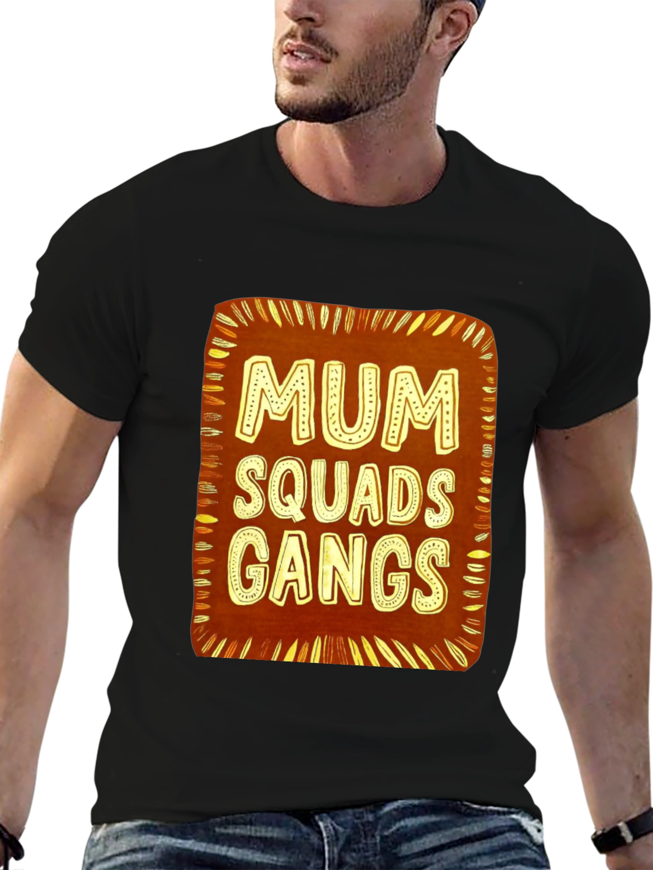 Black Mum Squads Gangs Graphic Tee - Unisex view 6
