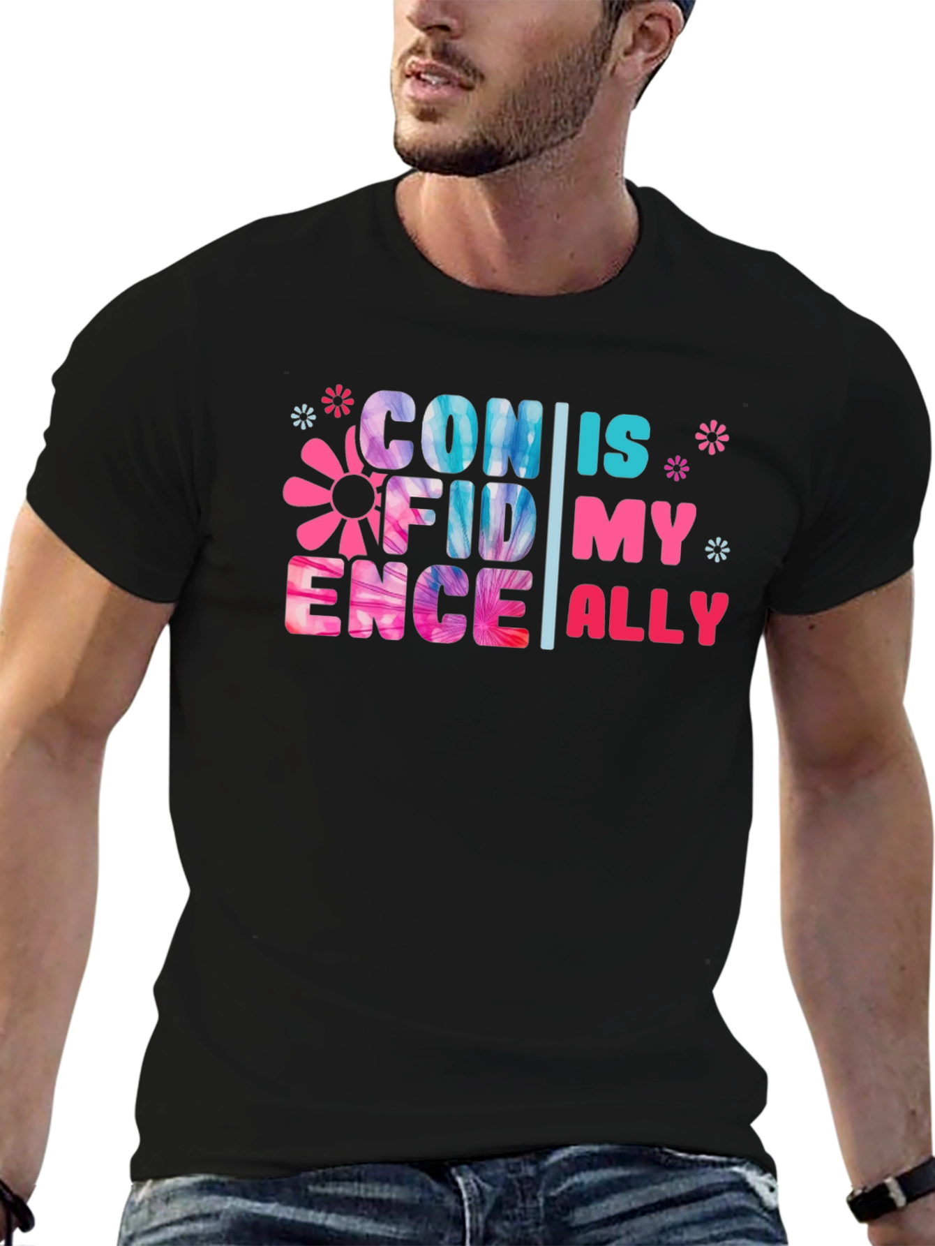 Black Confidence is My Ally Black Graphic Tee view 6