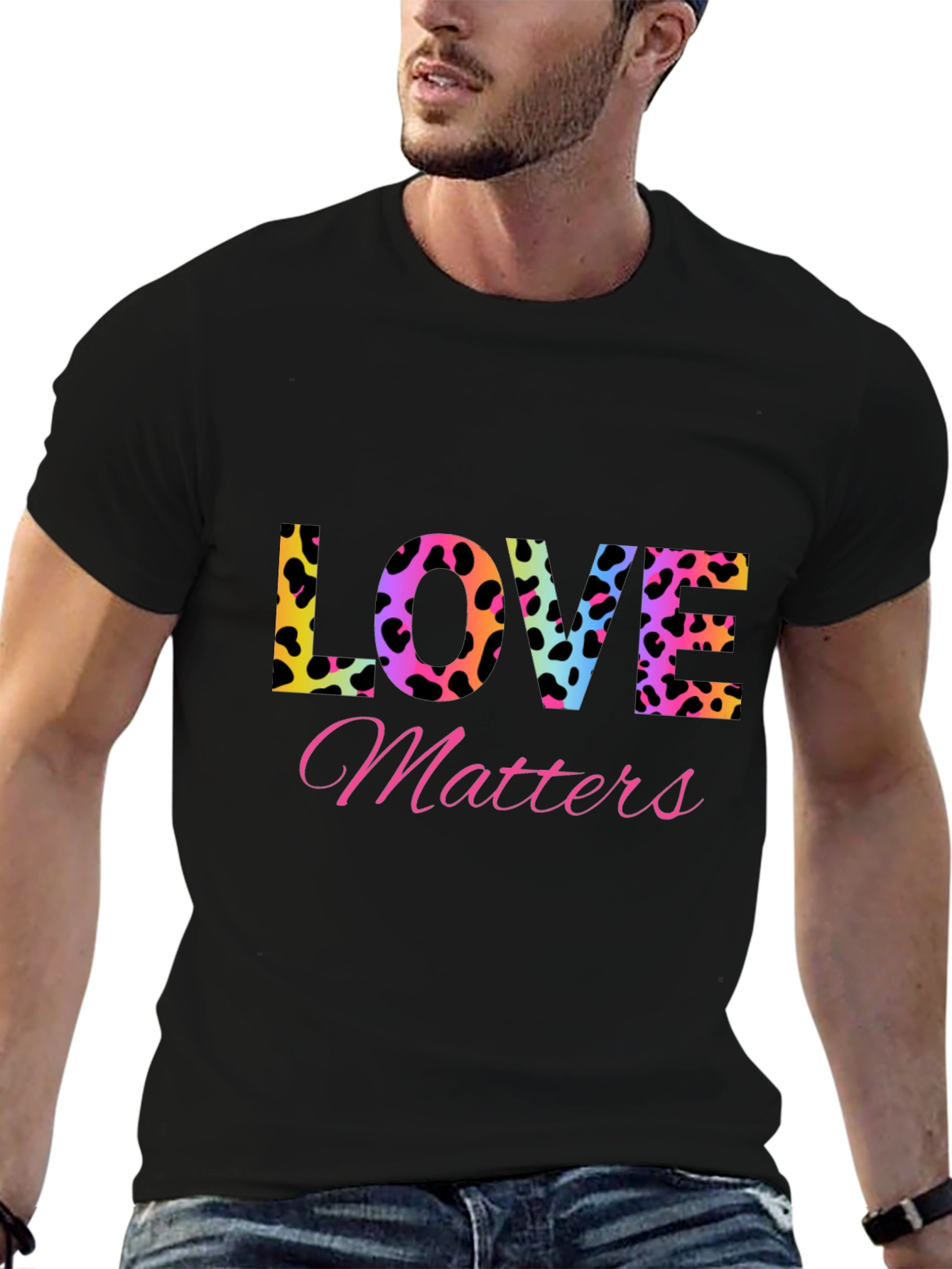 Black Love Matters T-Shirt - Leopard Print view 6