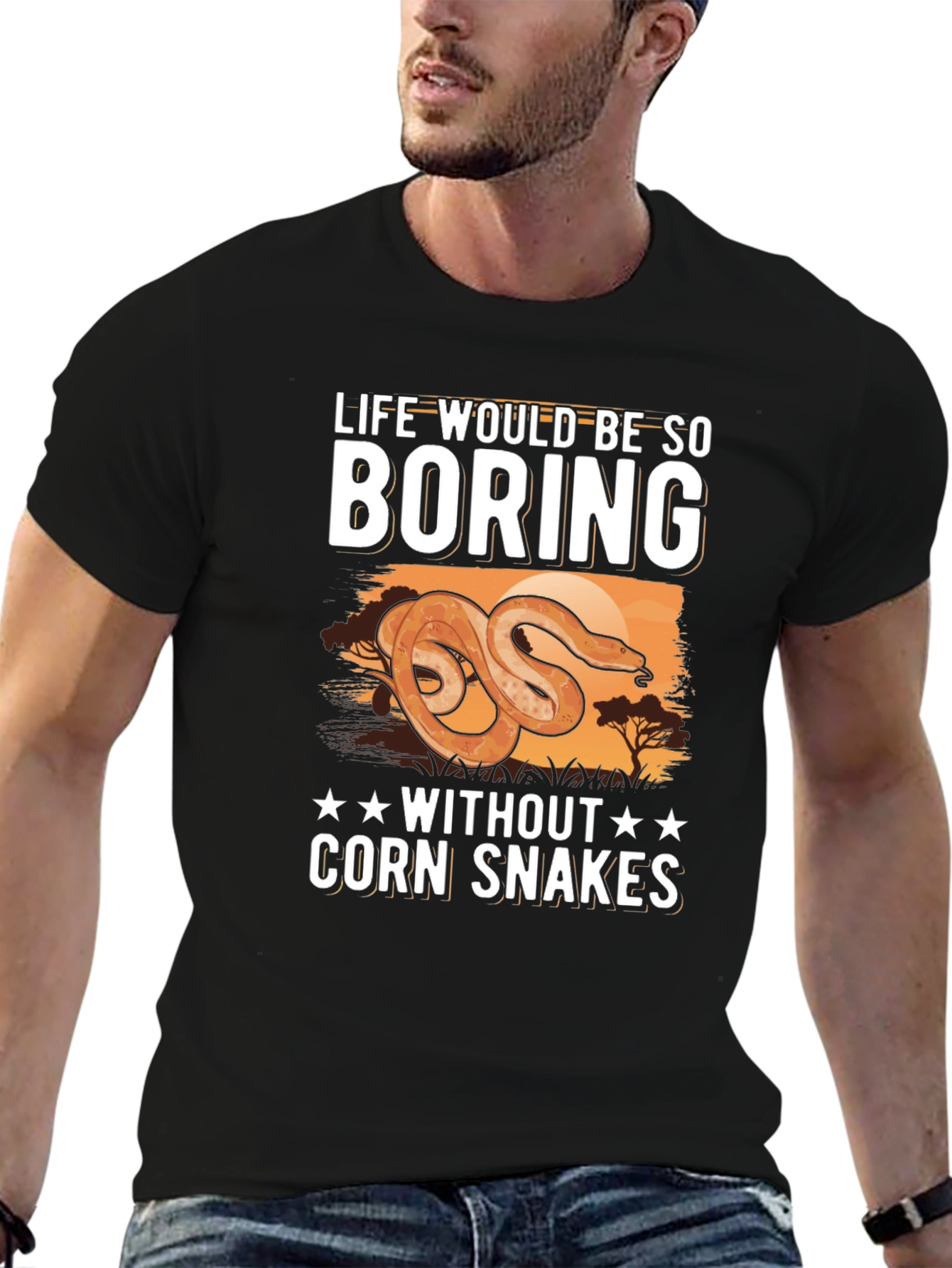 Black Life Would Be Boring Corn Snakes T-Shirt view 6