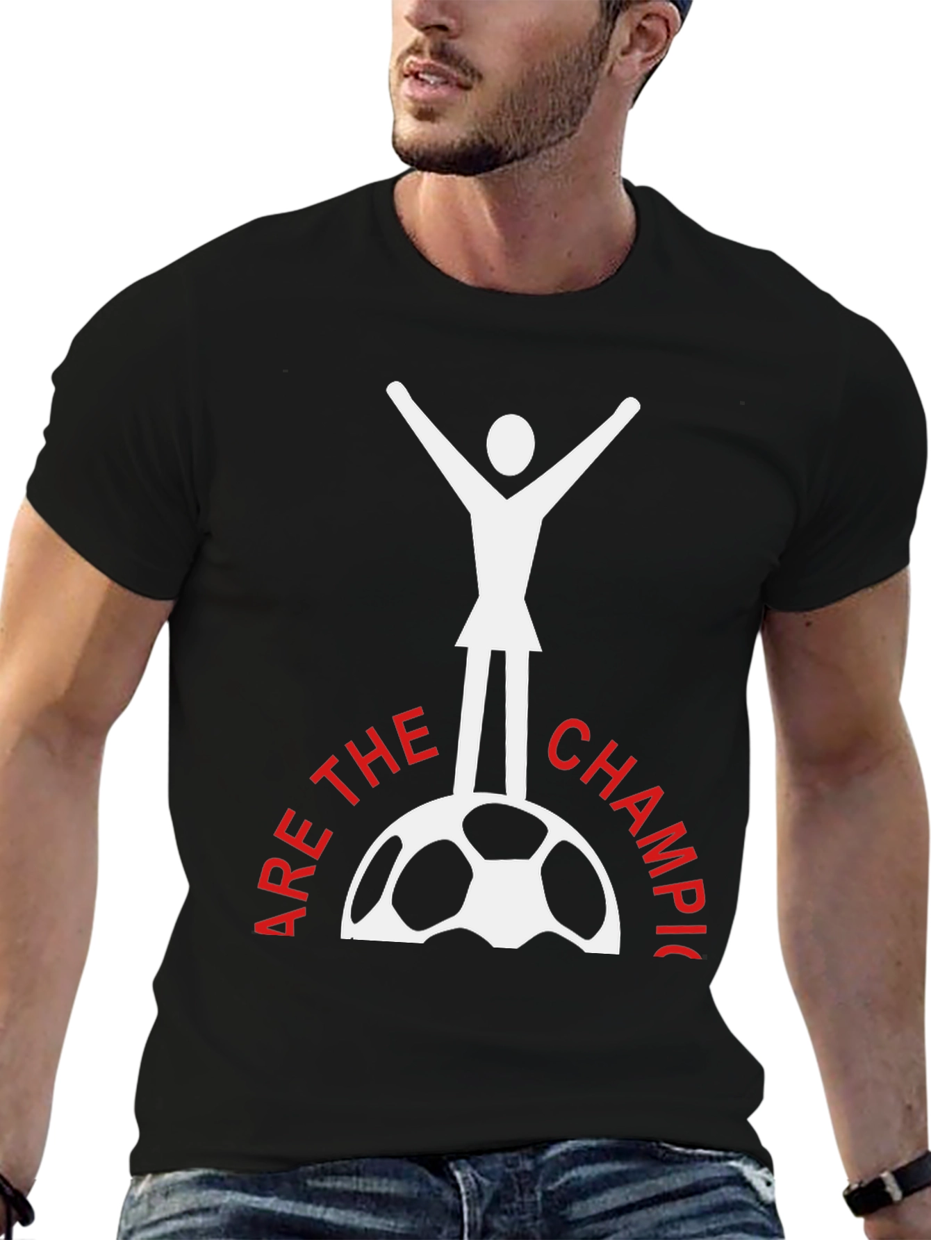 Black Champions Soccer T-Shirt - Black Tee view 6