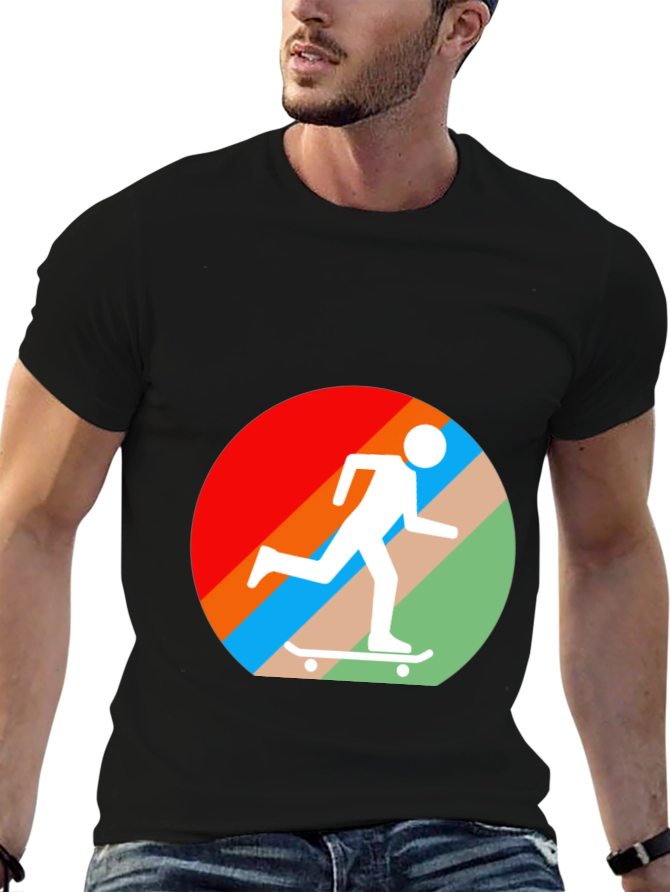 Black Retro Skater T-Shirt - Stylish Graphic Tee for Skateboarding Lovers view 6