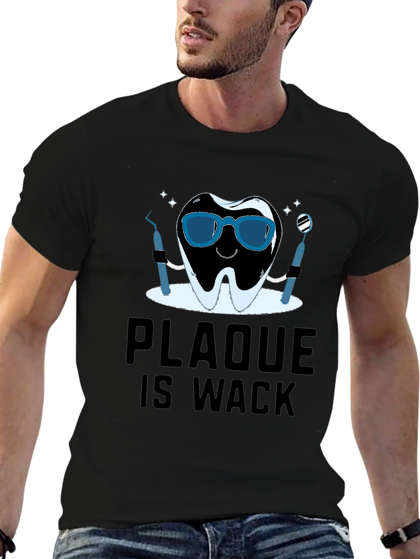 Black Plaque is Wack T-Shirt - Dental Humor Tee view 6
