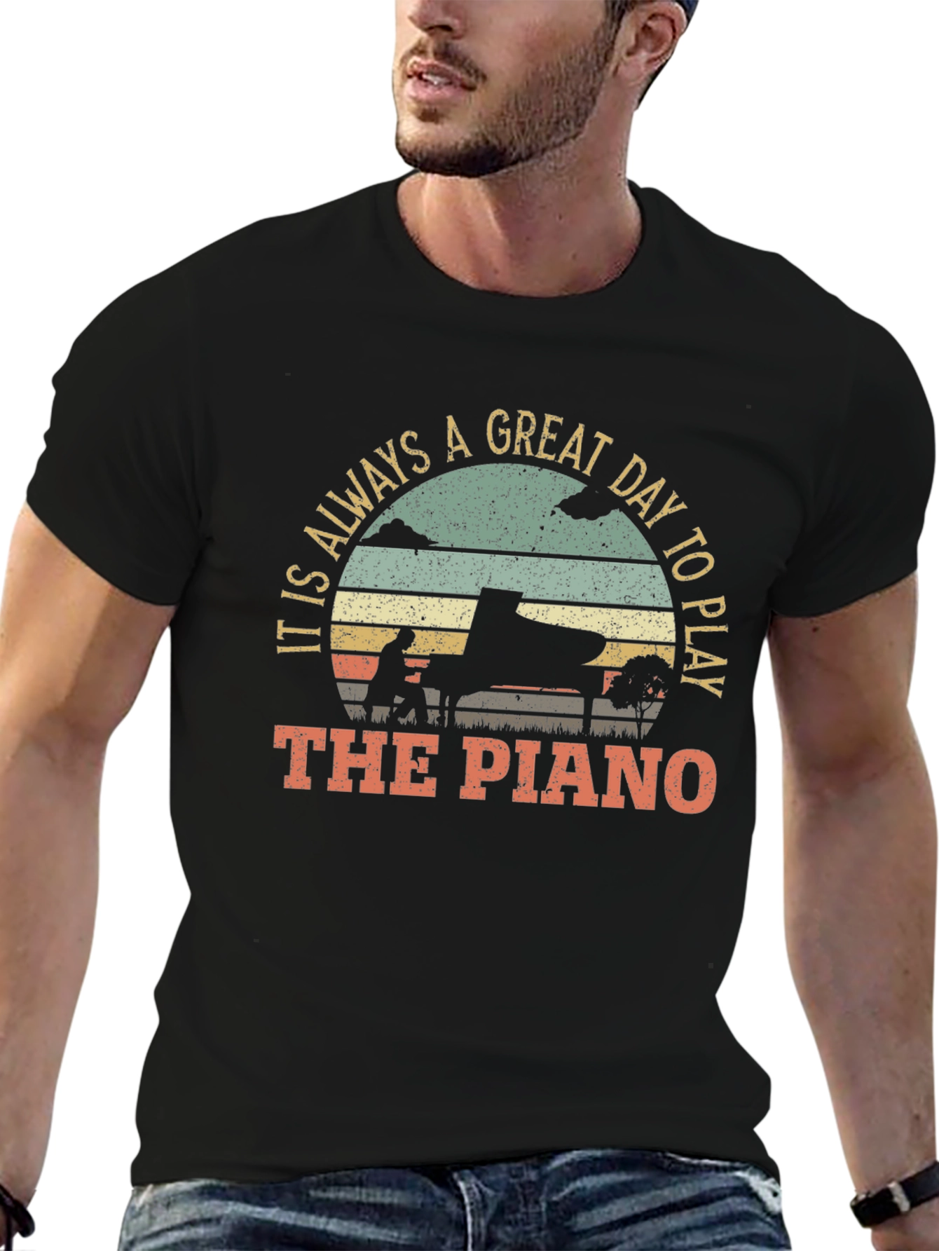 Black Piano Player T-Shirt: It's Always A Great Day to Play view 6