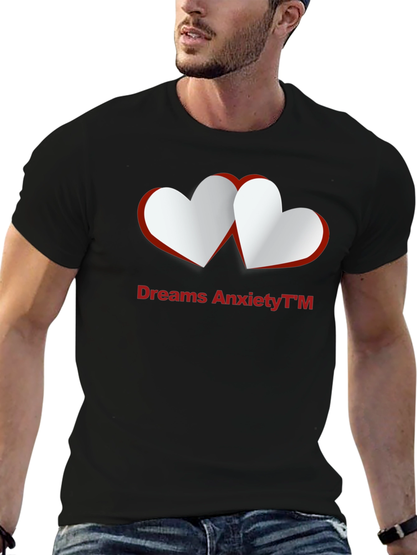 Black Dreams Anxiety Tee - Black Graphic T-Shirt view 6