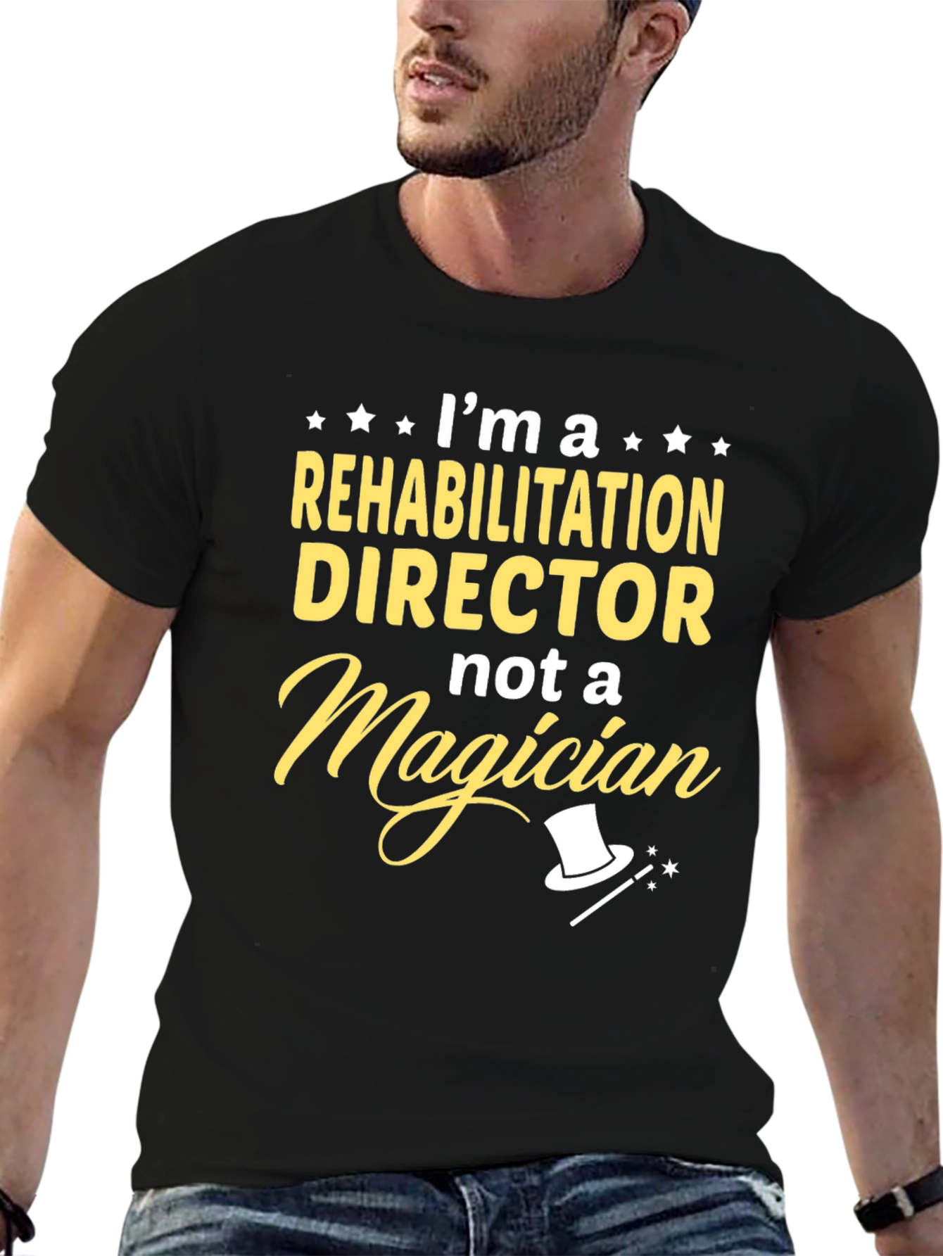 Black Rehabilitation Director T-Shirt Funny Job Tee view 6