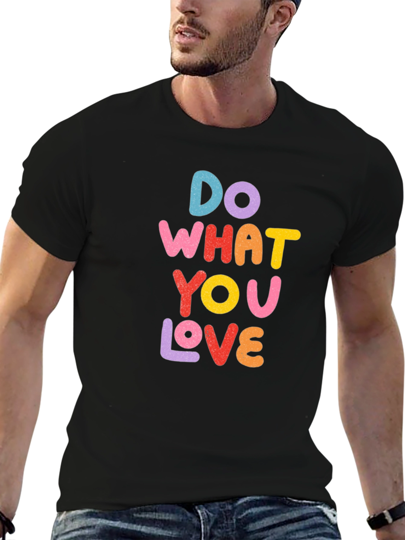 Black Do What You Love Graphic Tee - Black Unisex T-Shirt view 6