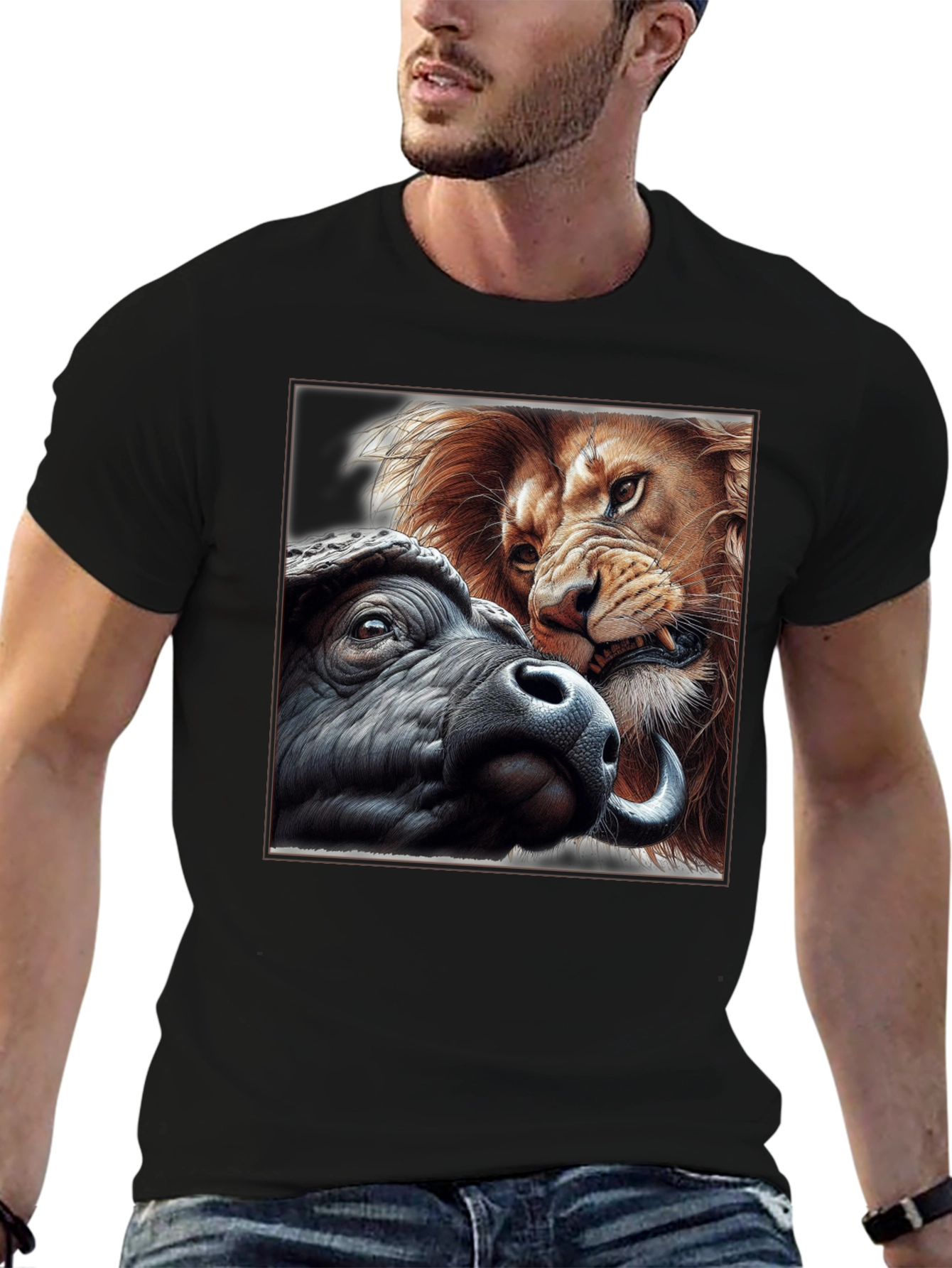 Black Lion vs. Buffalo Graphic Tee view 6