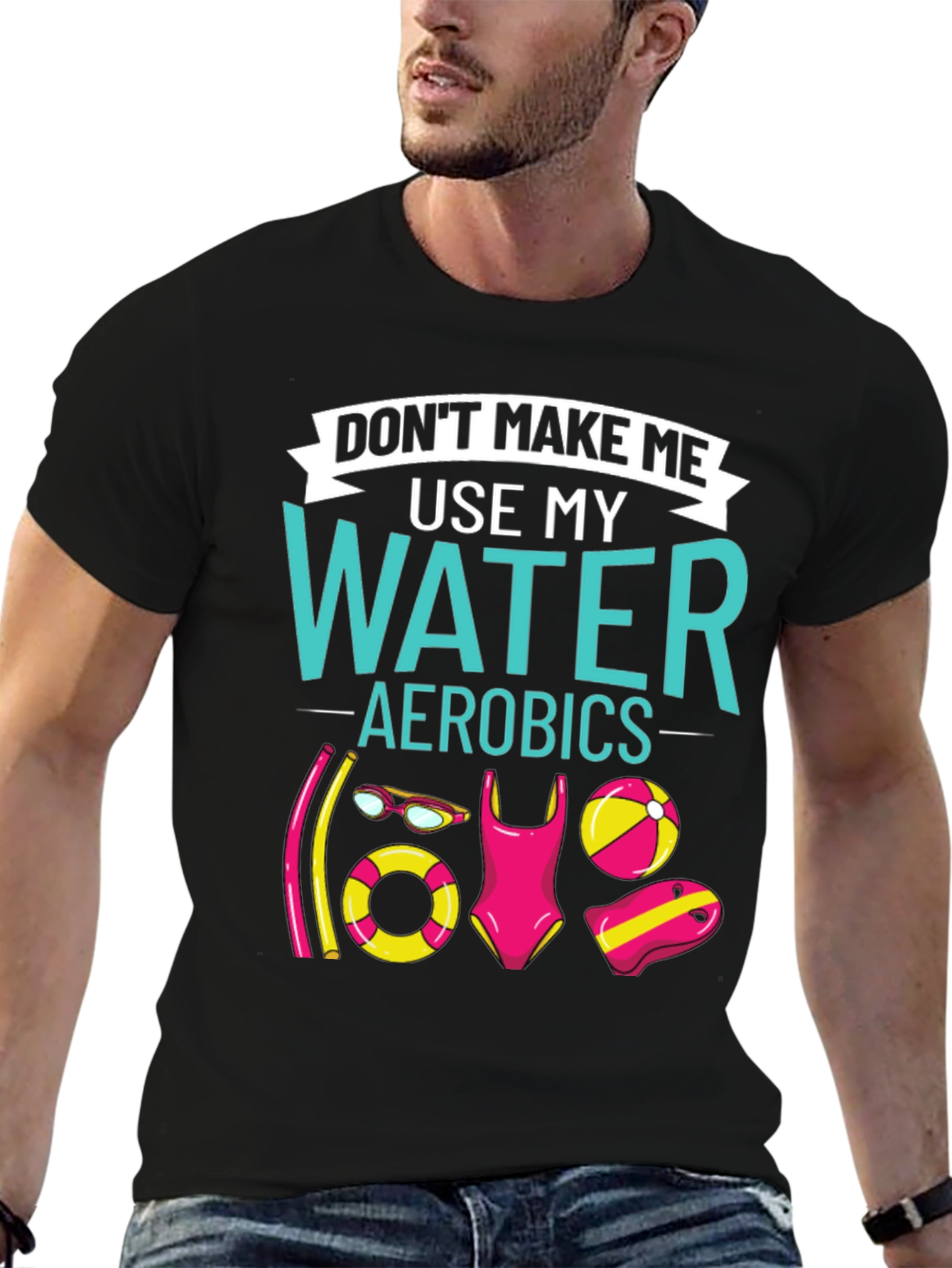 Water Aerobics Graphic Tee - Humorous Workout Shirt - 6