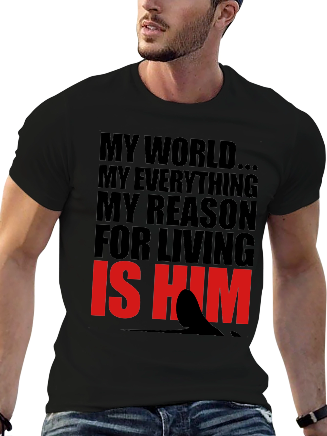 Black My World Is Him Graphic Tee view 6