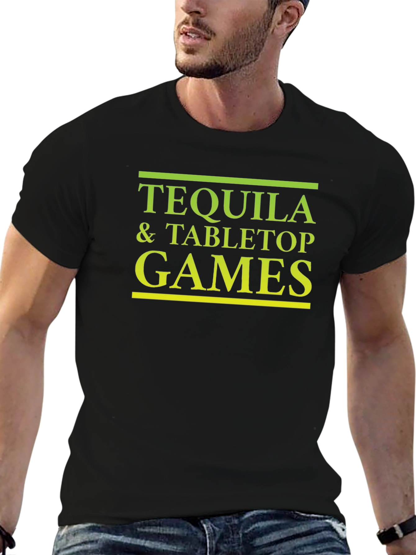 Black Tequila & Tabletop Games Black T-Shirt view 6