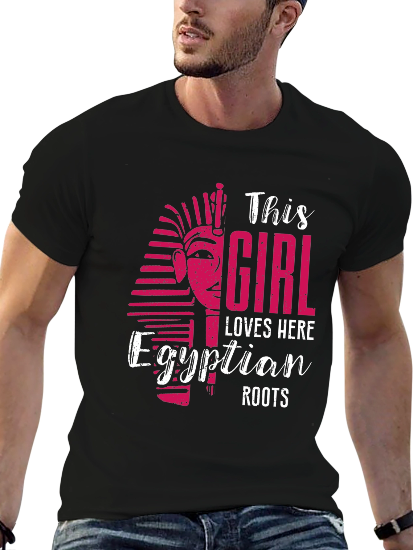 Egyptian Roots Girl T-Shirt - Black Crew Neck - 6