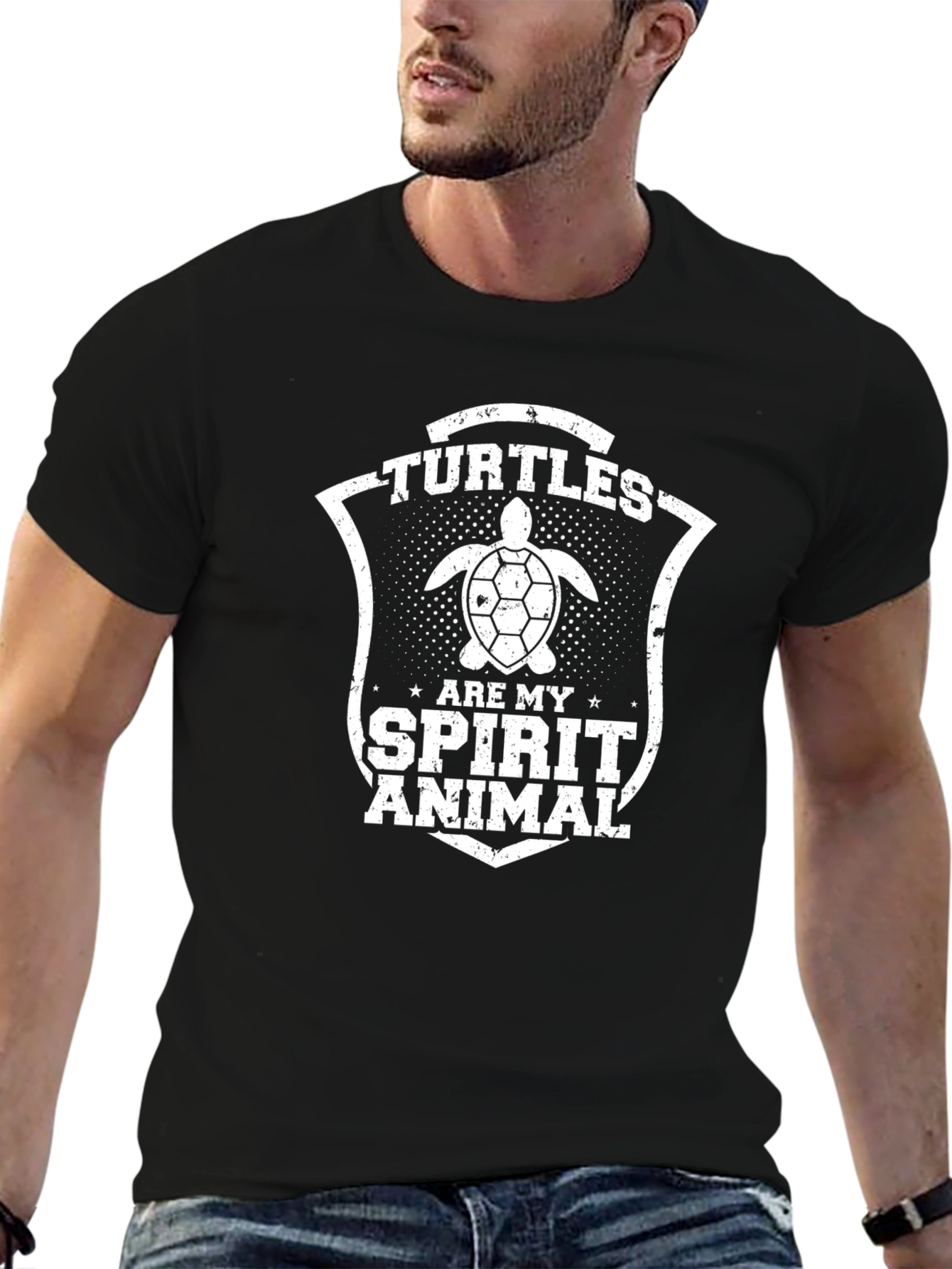 Black Turtles Are My Spirit Animal Black T-Shirt view 6