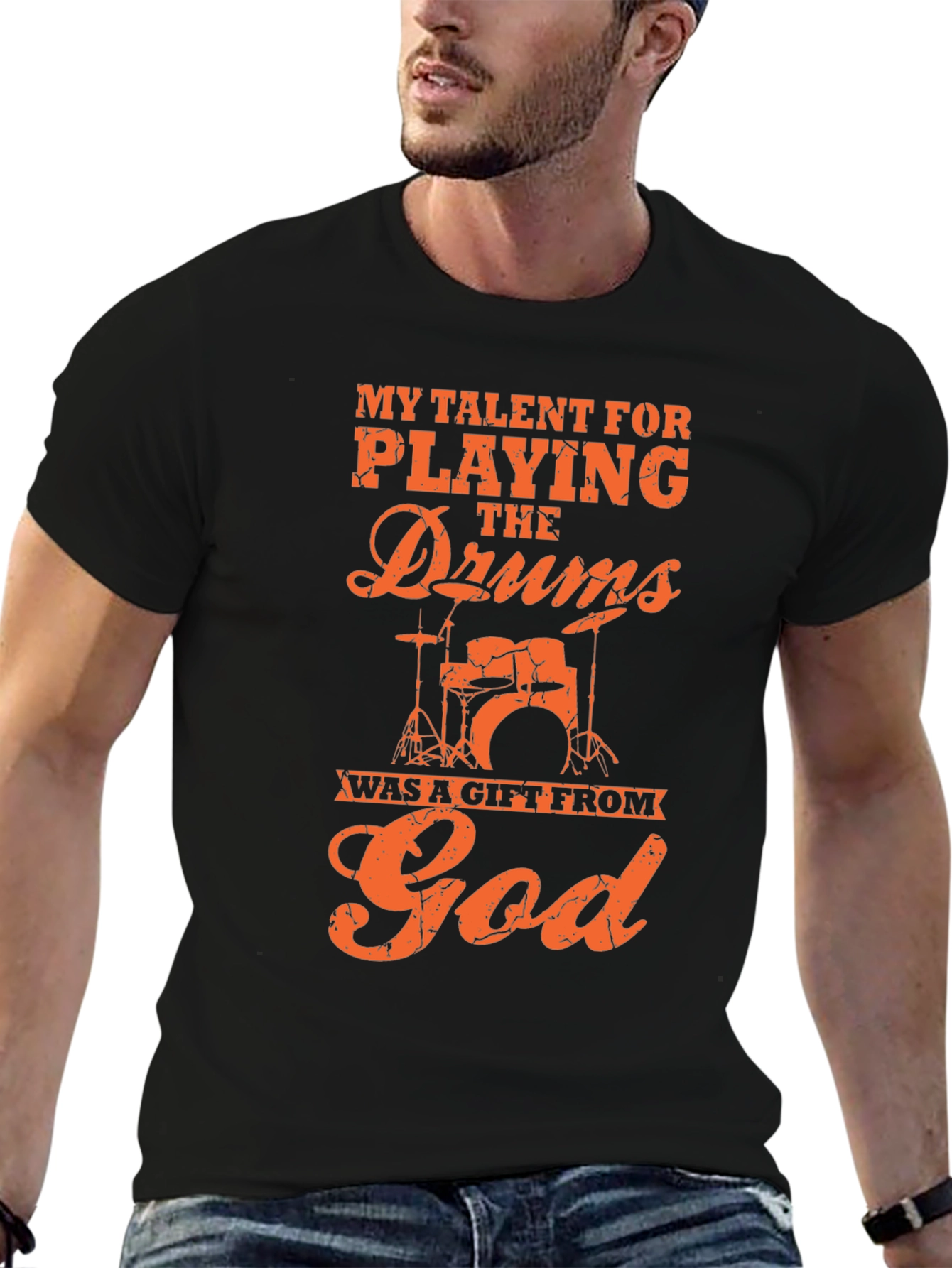 Black Drummer God Gift Tee view 6