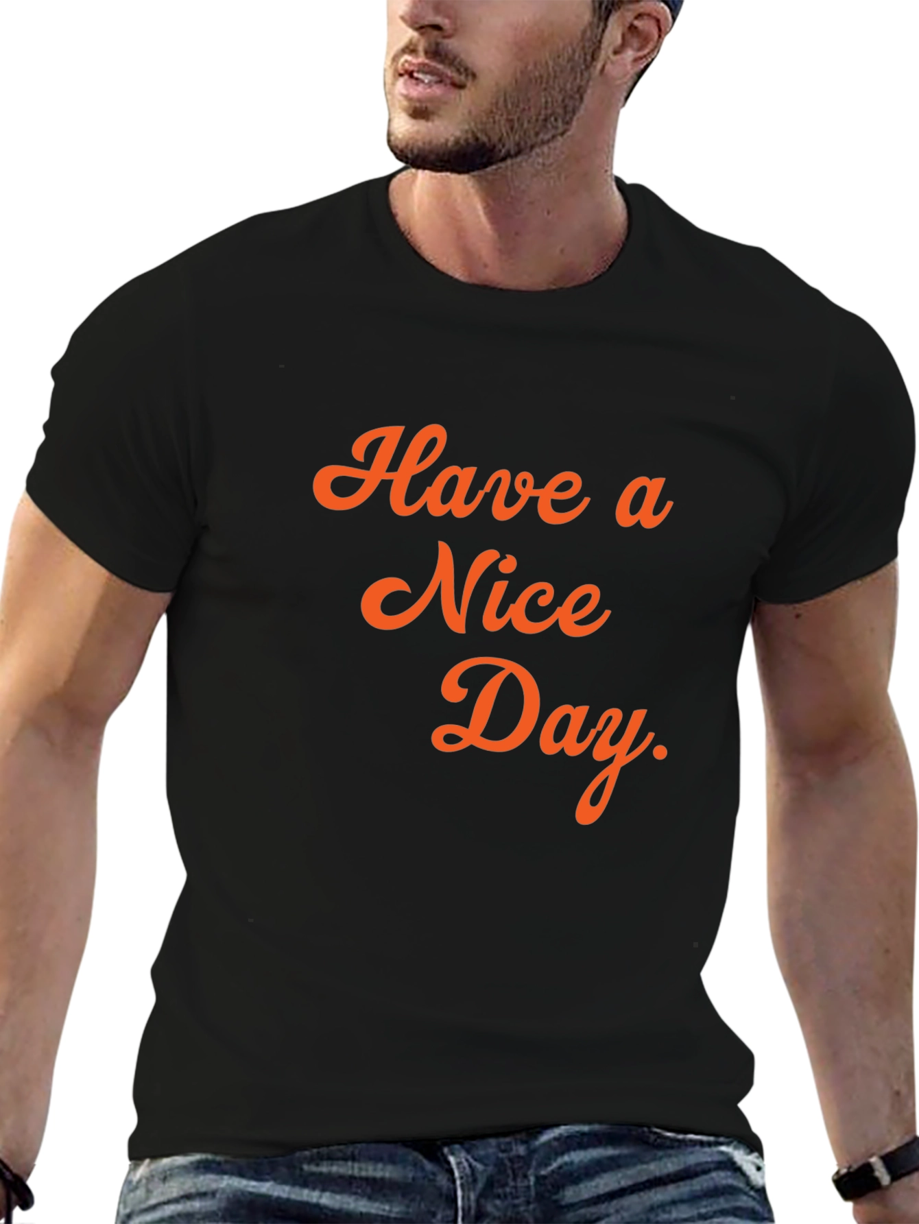 Black Have a Nice Day Black Graphic Tee view 6