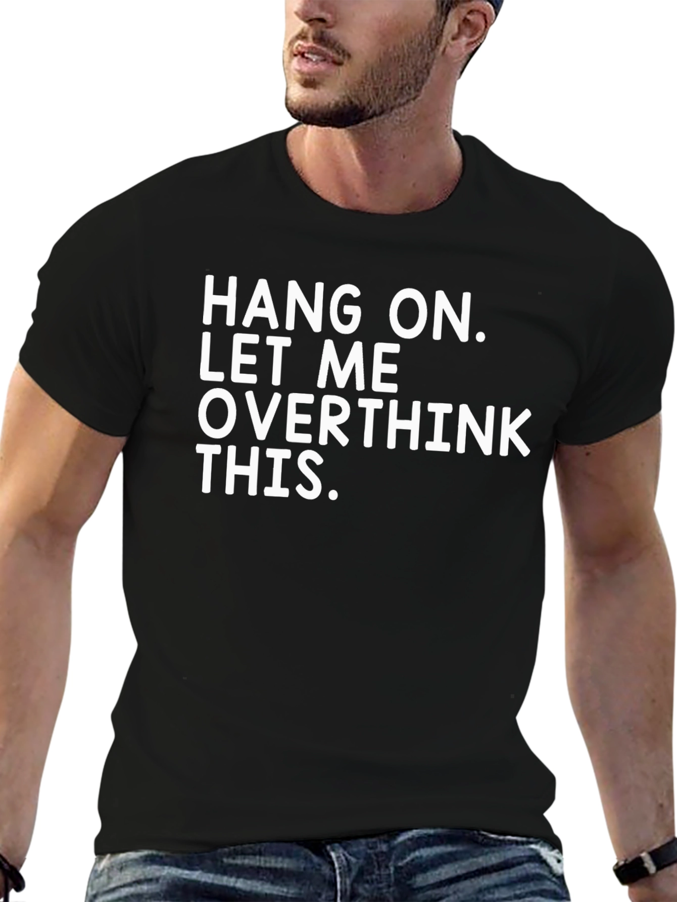 Black Overthink T-Shirt Funny Slogan Tee view 6