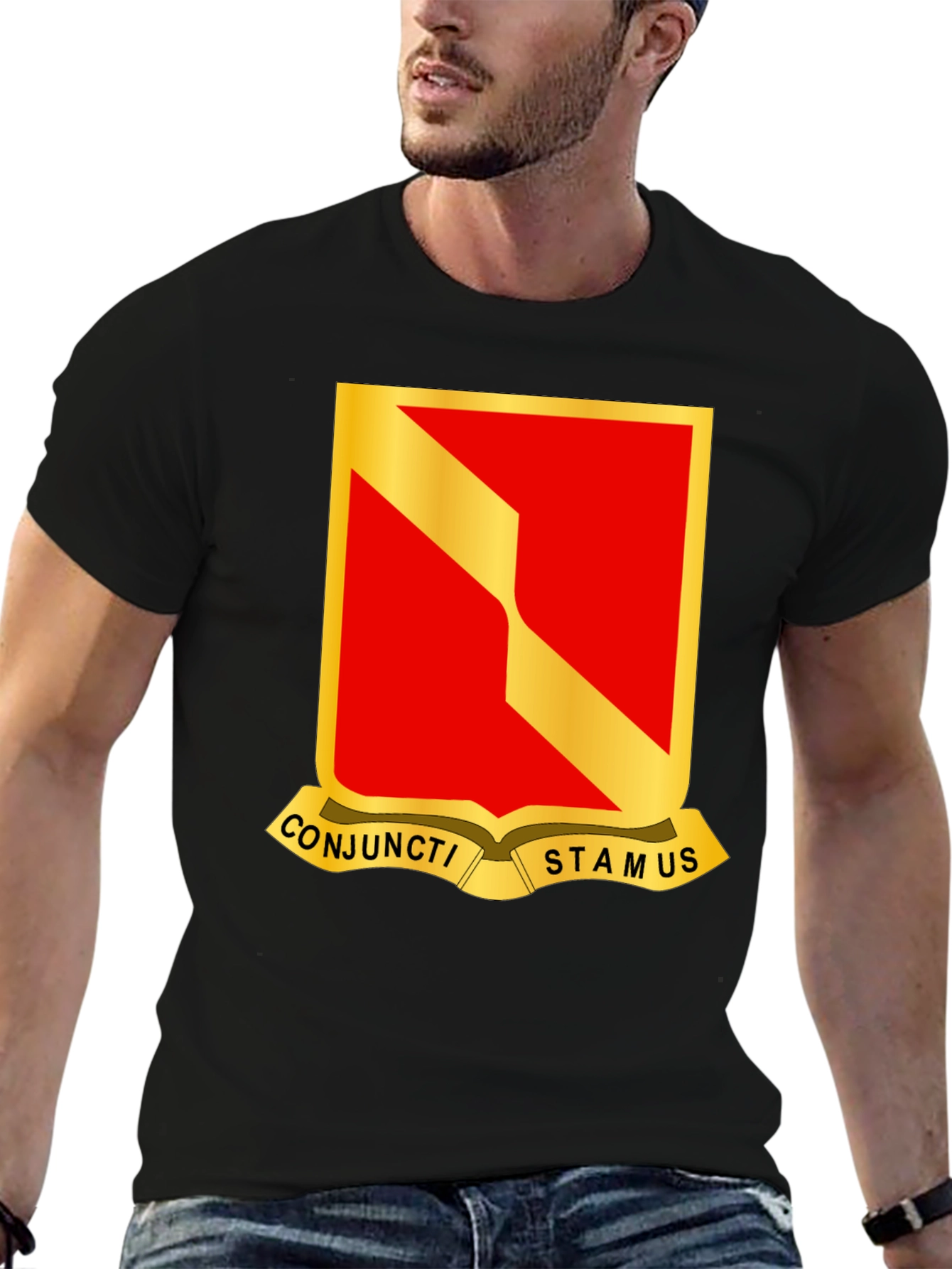 Black Conjucti Stamus T-Shirt - Military Pride view 6