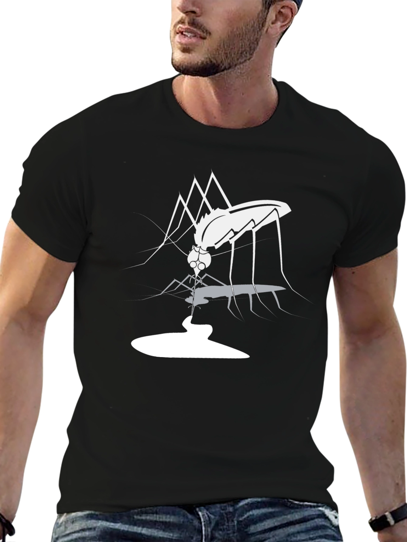 Black Mosquito Graphic T-Shirt - Men's Black Tee view 6