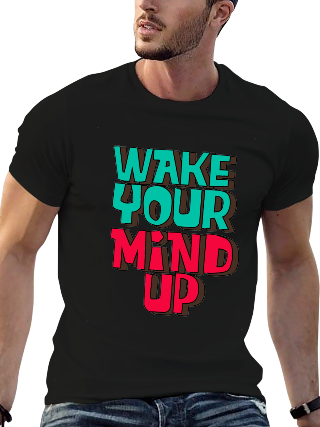 Black Wake Your Mind Up Graphic Tee - Black view 6