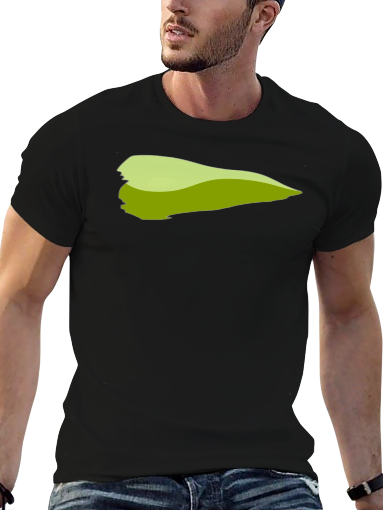 Green Brush Stroke Graphic T-Shirt - 6