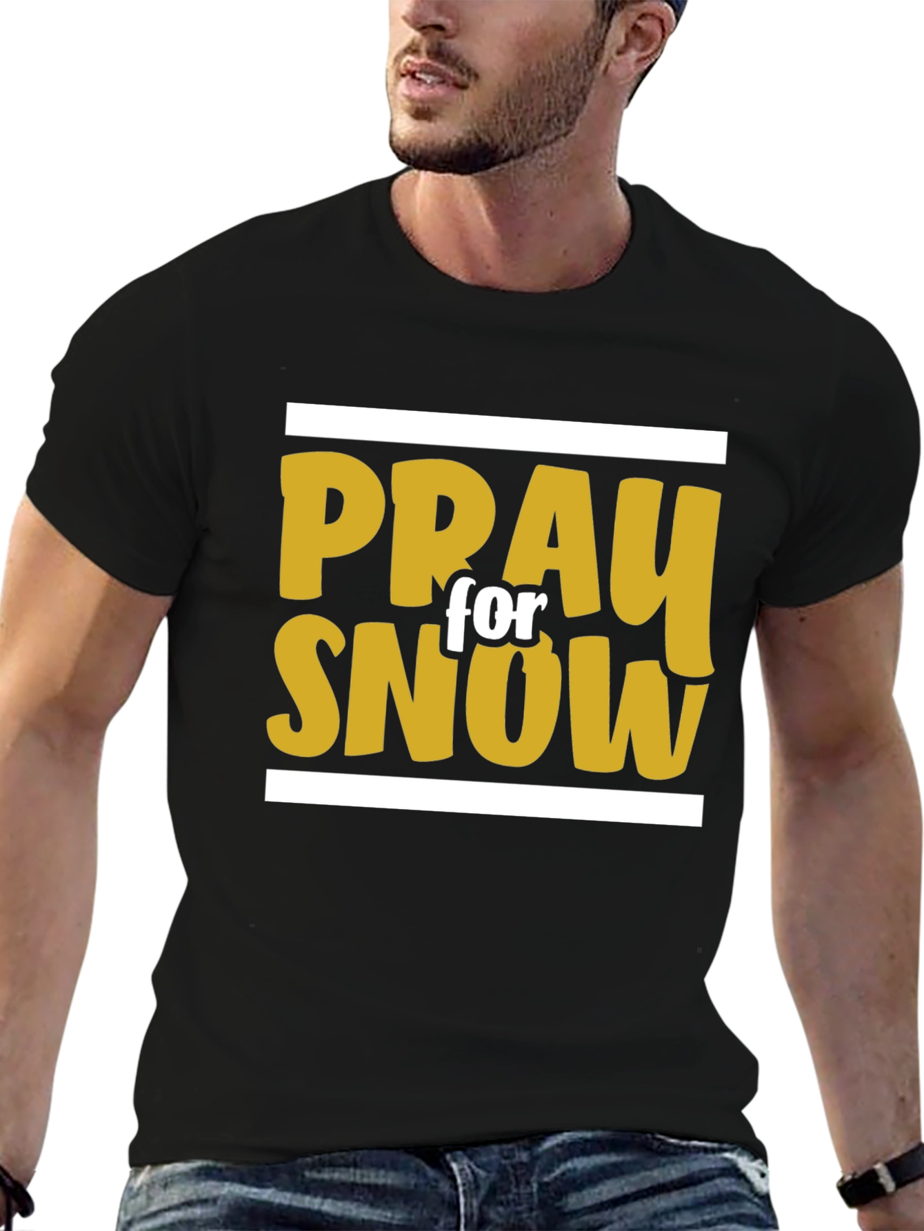 Black Pray for Snow Graphic Tee view 6