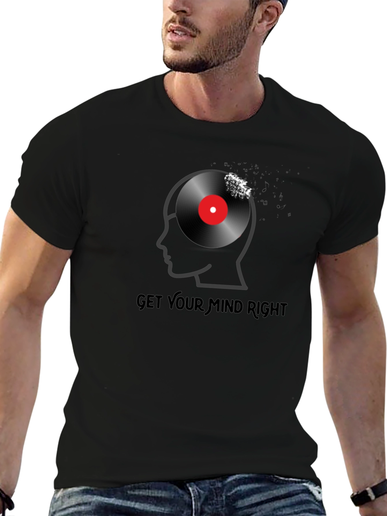 Black Get Your Mind Right Graphic Tee view 6