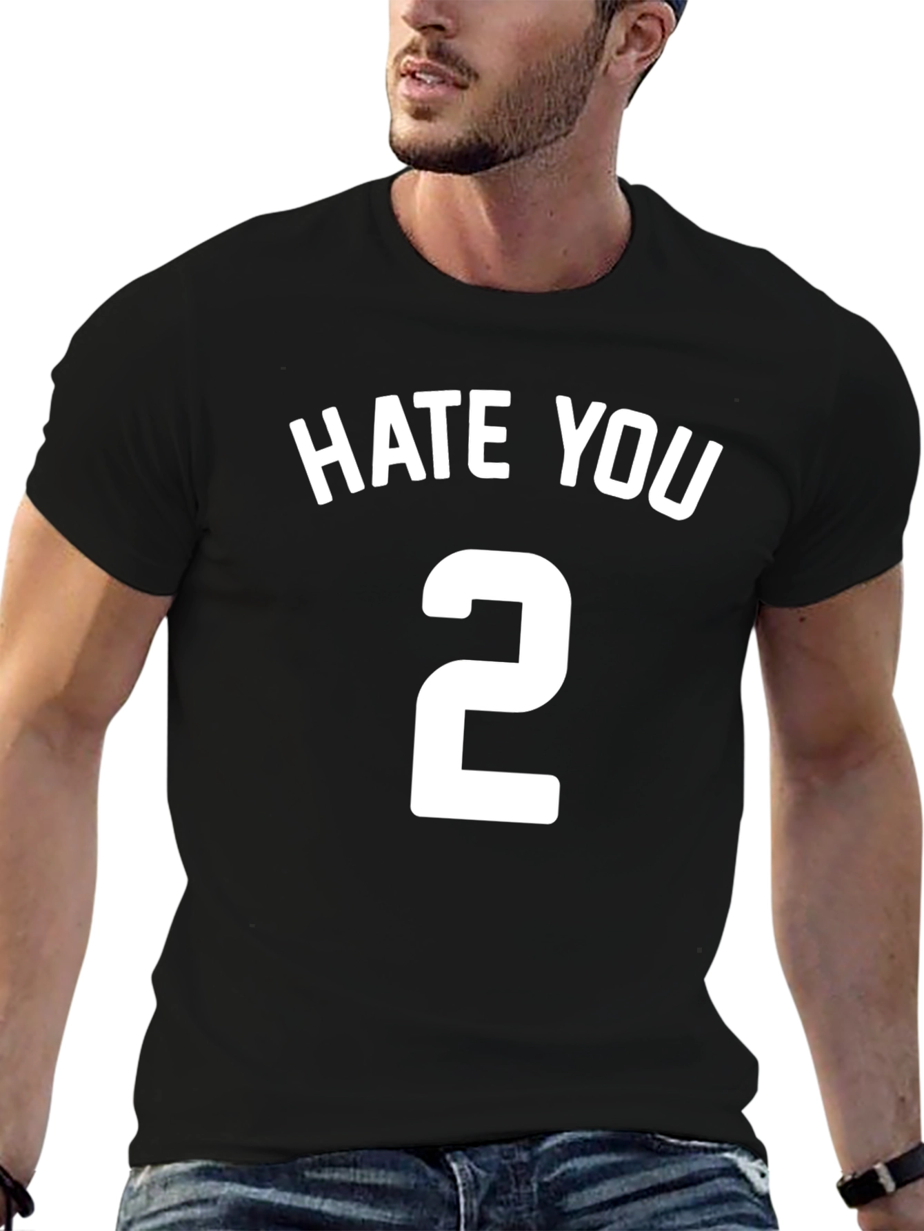 Black Hate You 2 Black T-Shirt view 6