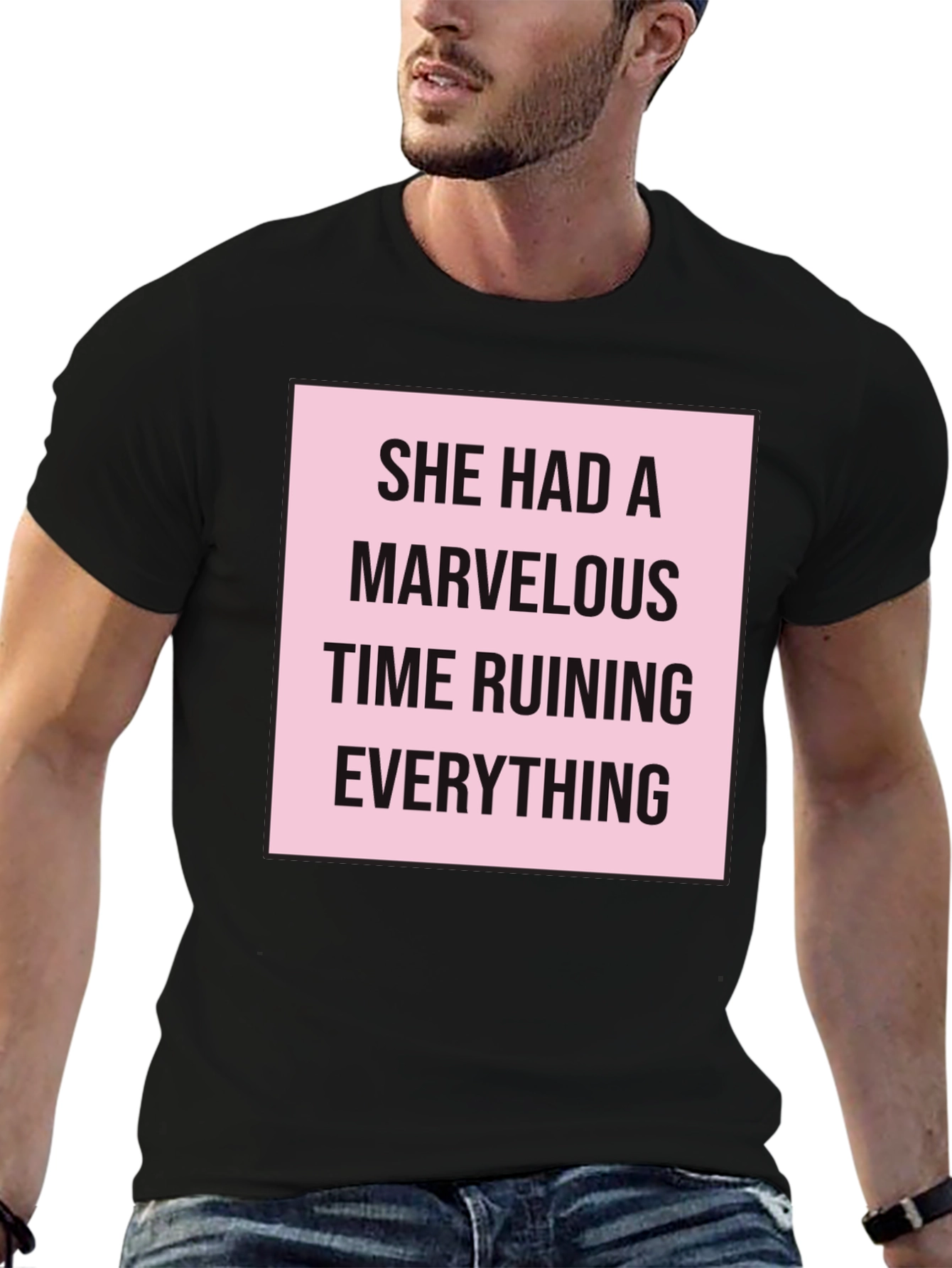 Black Marvelous Ruining T-Shirt - Trendy Graphic Tee view 6