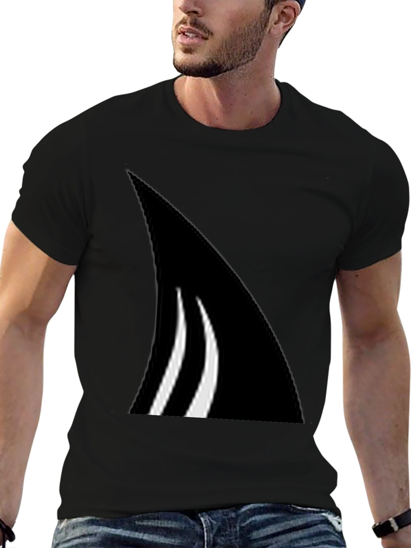 Black Abstract Graphic Tee - Black view 6
