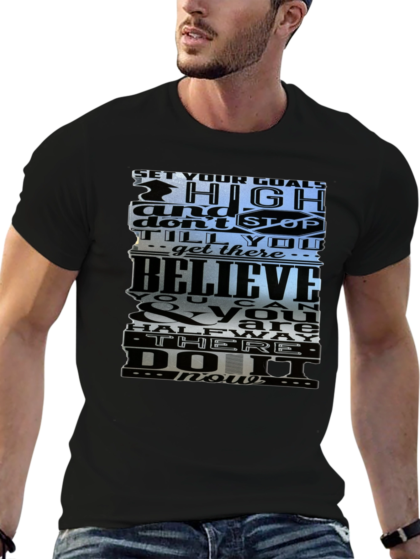 Motivational Graphic T-Shirt - Set High Goals - 6