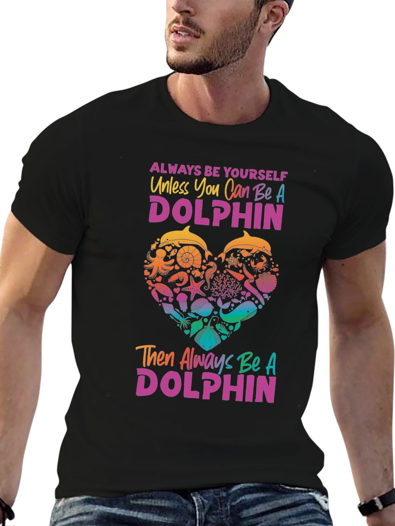 Always Be Yourself Dolphin Graphic Tee - 6
