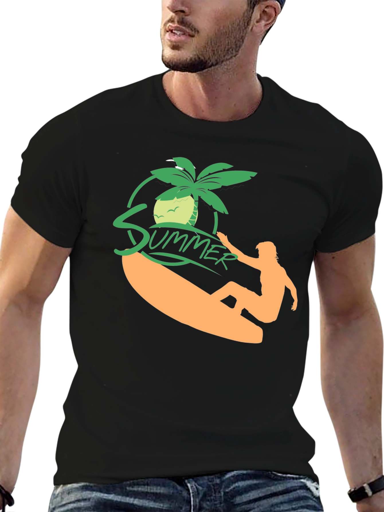 Black Summer Surf T-Shirt - Black view 6