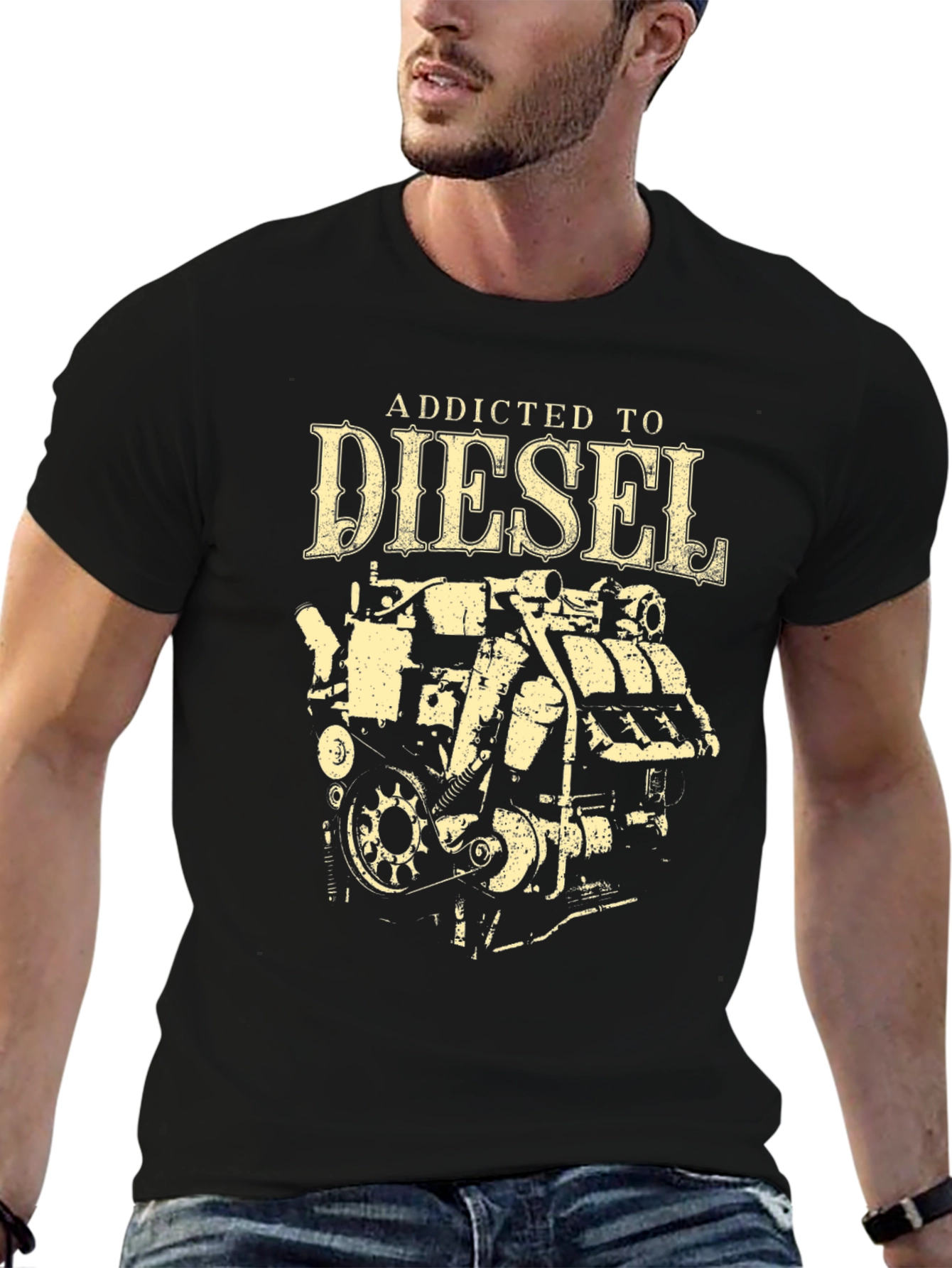 Black Addicted to Diesel T-Shirt view 6