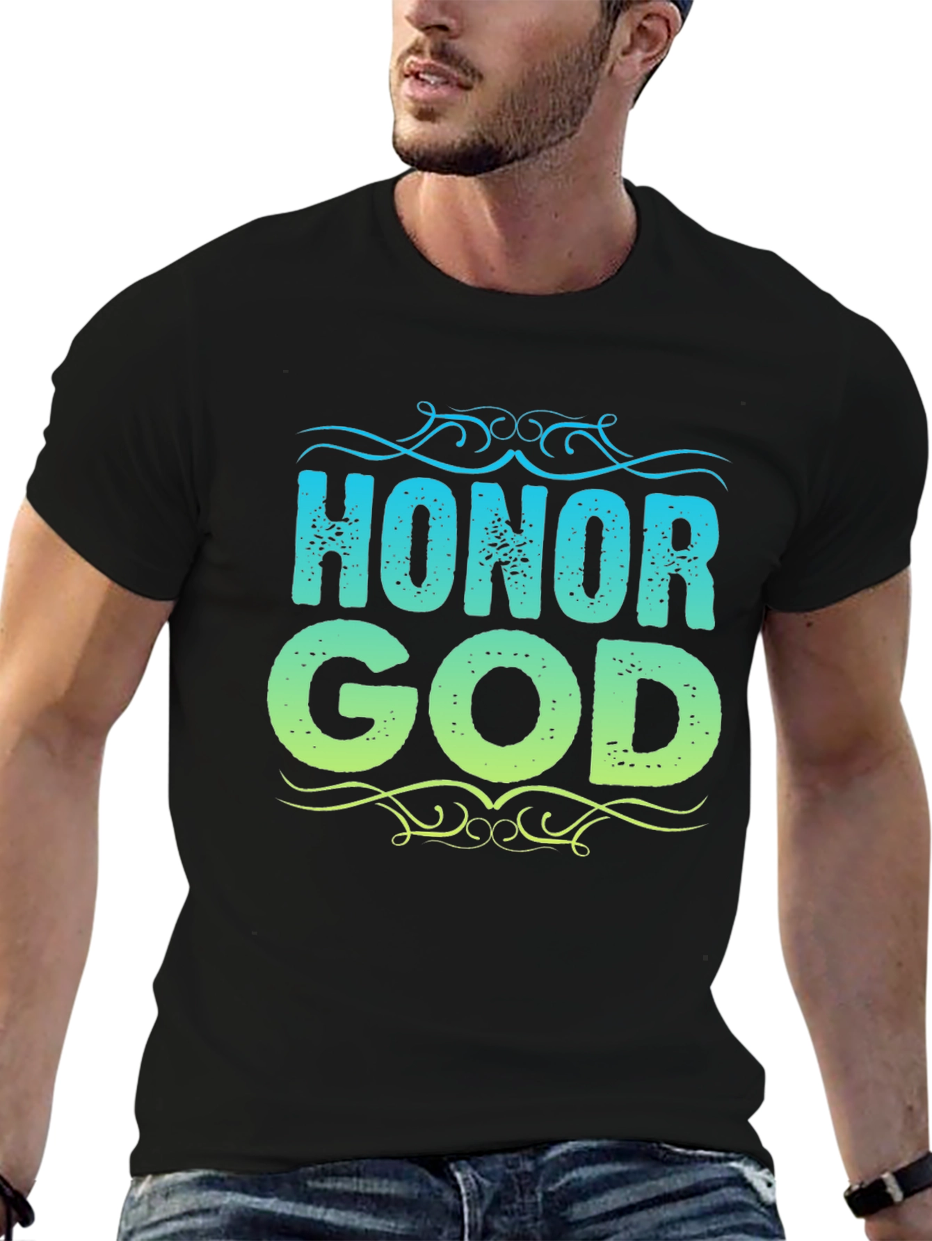 Honor God Graphic Tee - Stylish Christian Apparel - 6