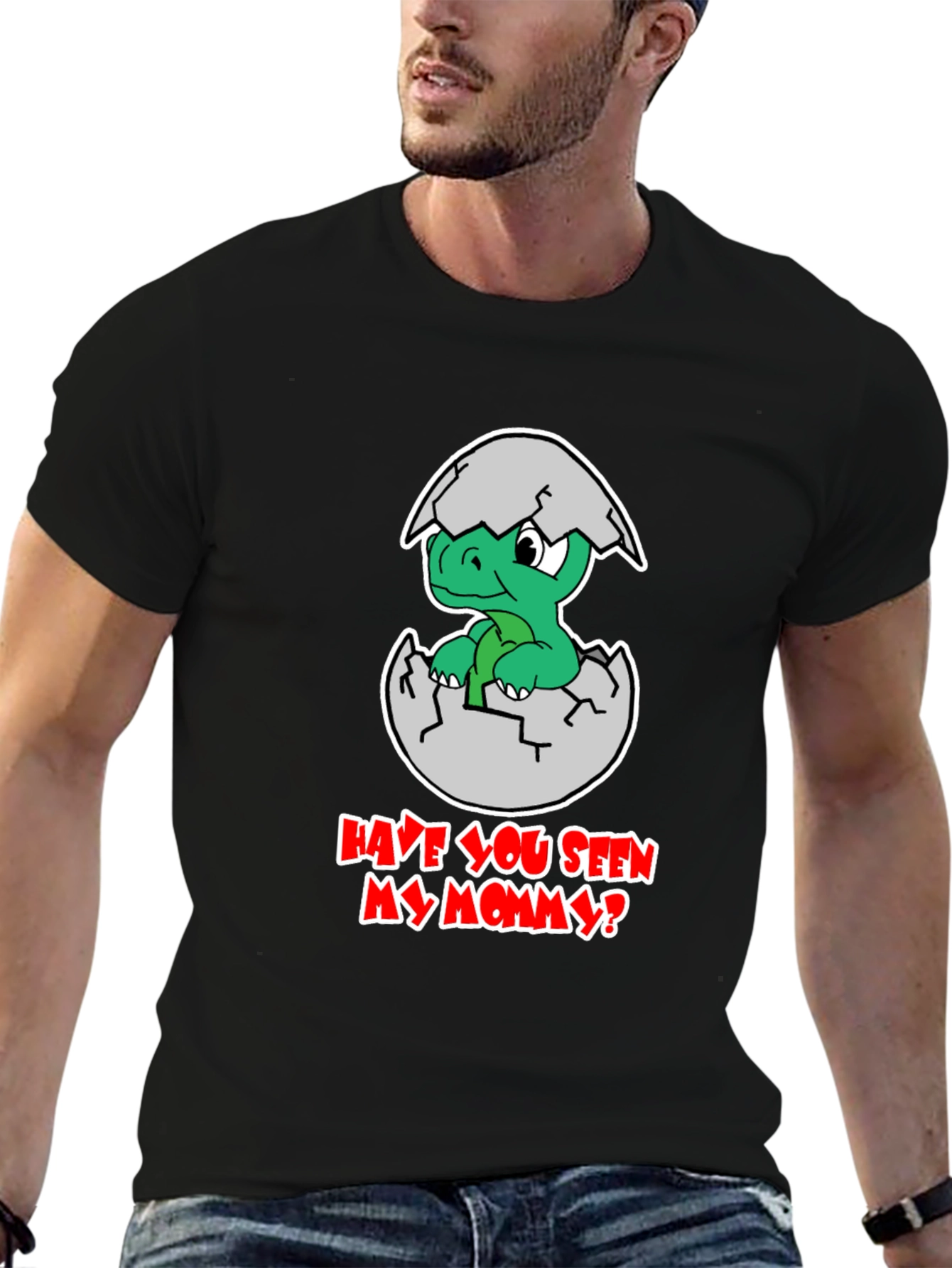 Black Dinosaur Hatchling Graphic T-Shirt view 6