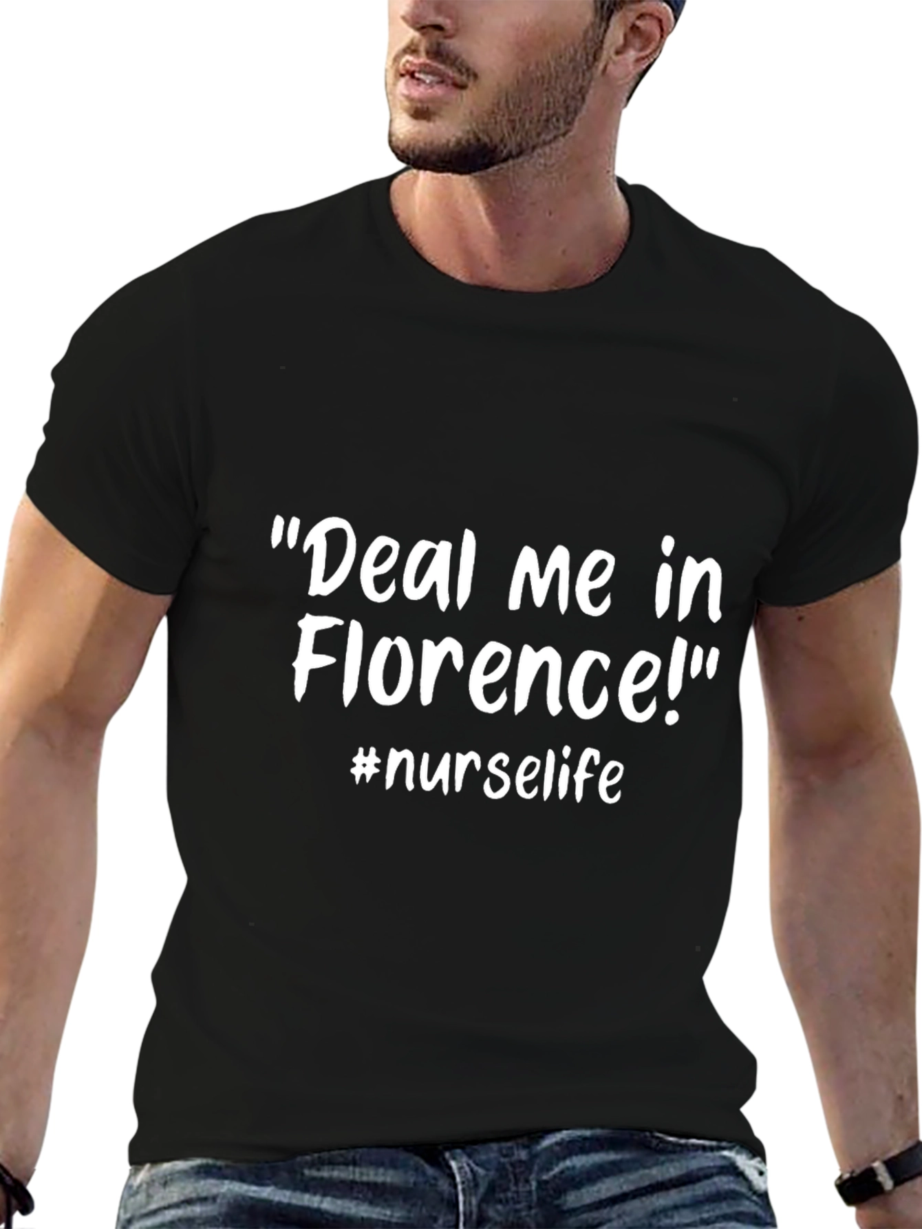 Black Deal Me In Florence Nurse Life T-Shirt view 6