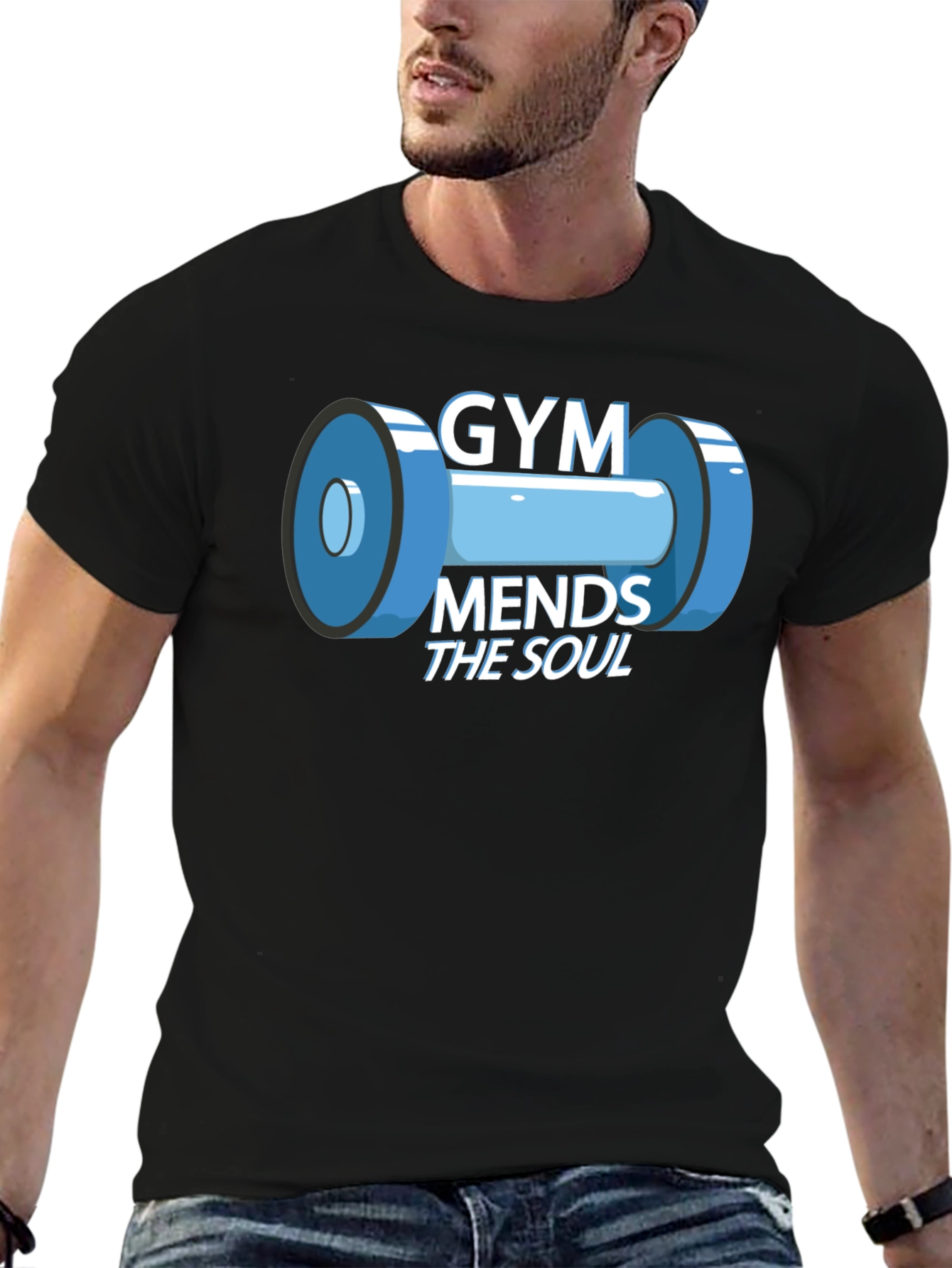 Black Gym Mends the Soul Graphic T-Shirt view 6