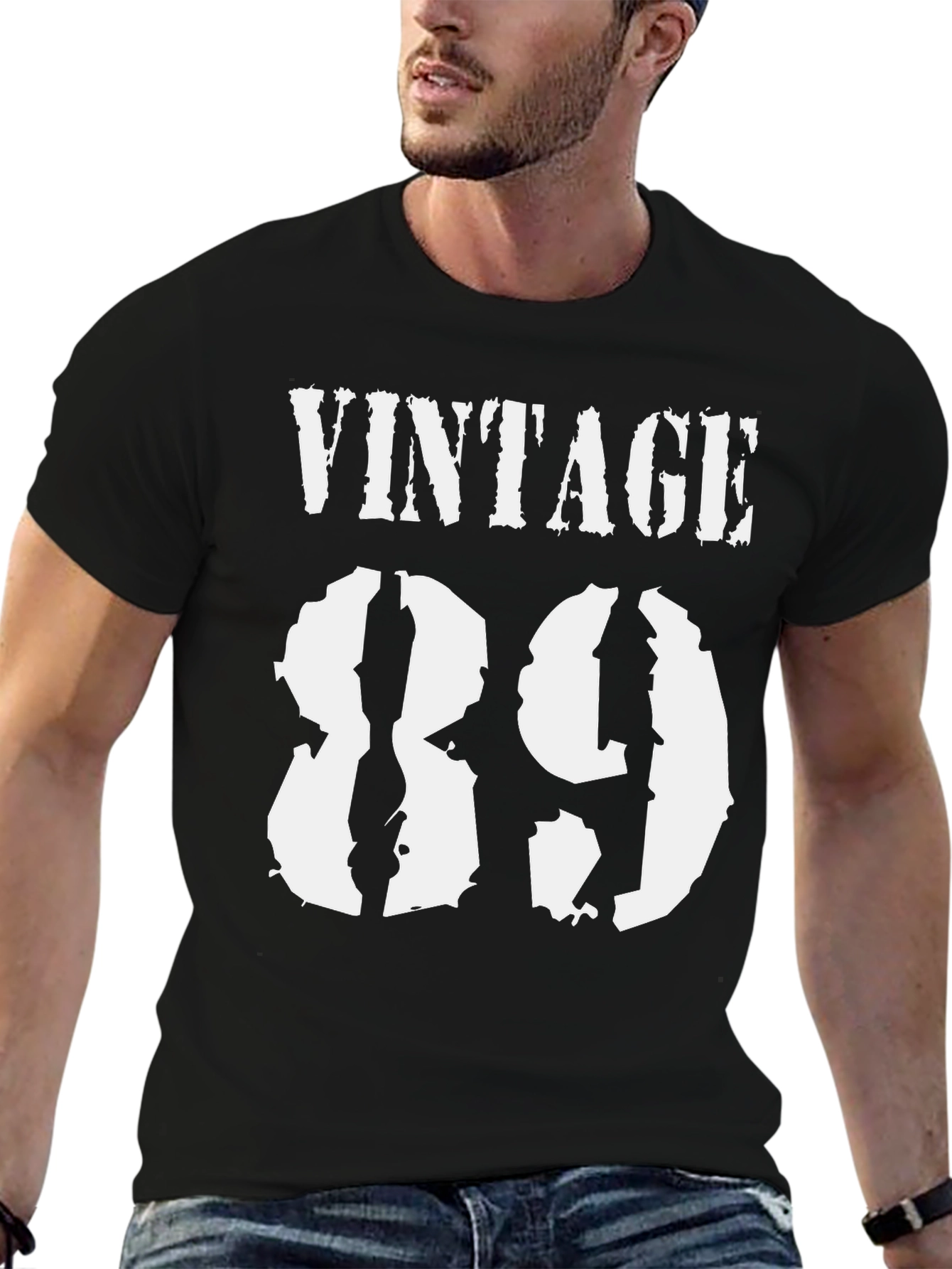 Black Vintage 89 Graphic T-Shirt - Classic Black Tee view 6