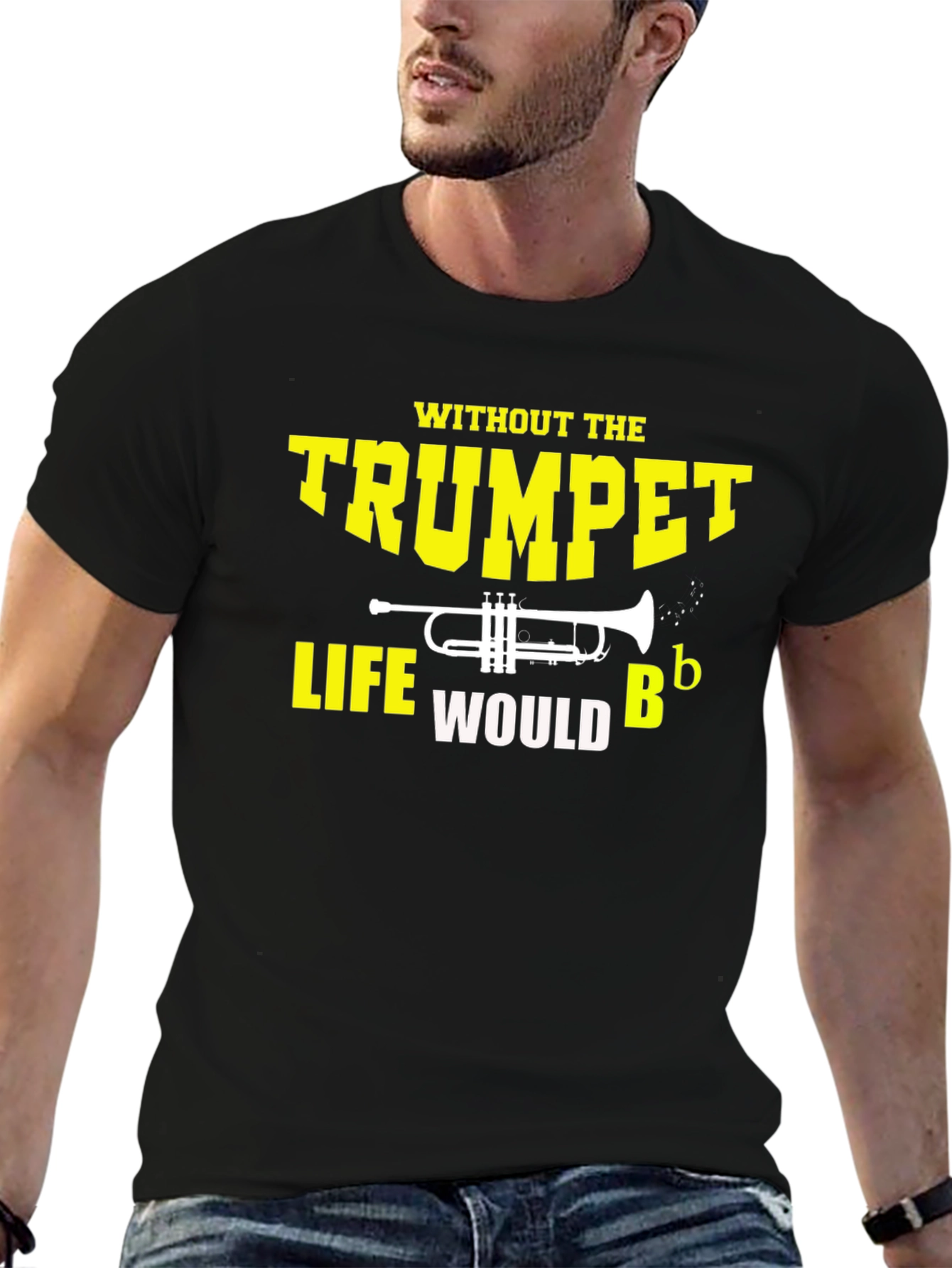Black Trumpet Music Humor Graphic Tee view 6