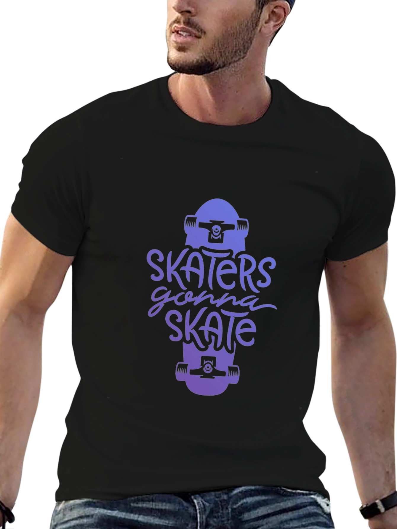 Black Skater Style Graphic Tee - Gonna Skate view 6